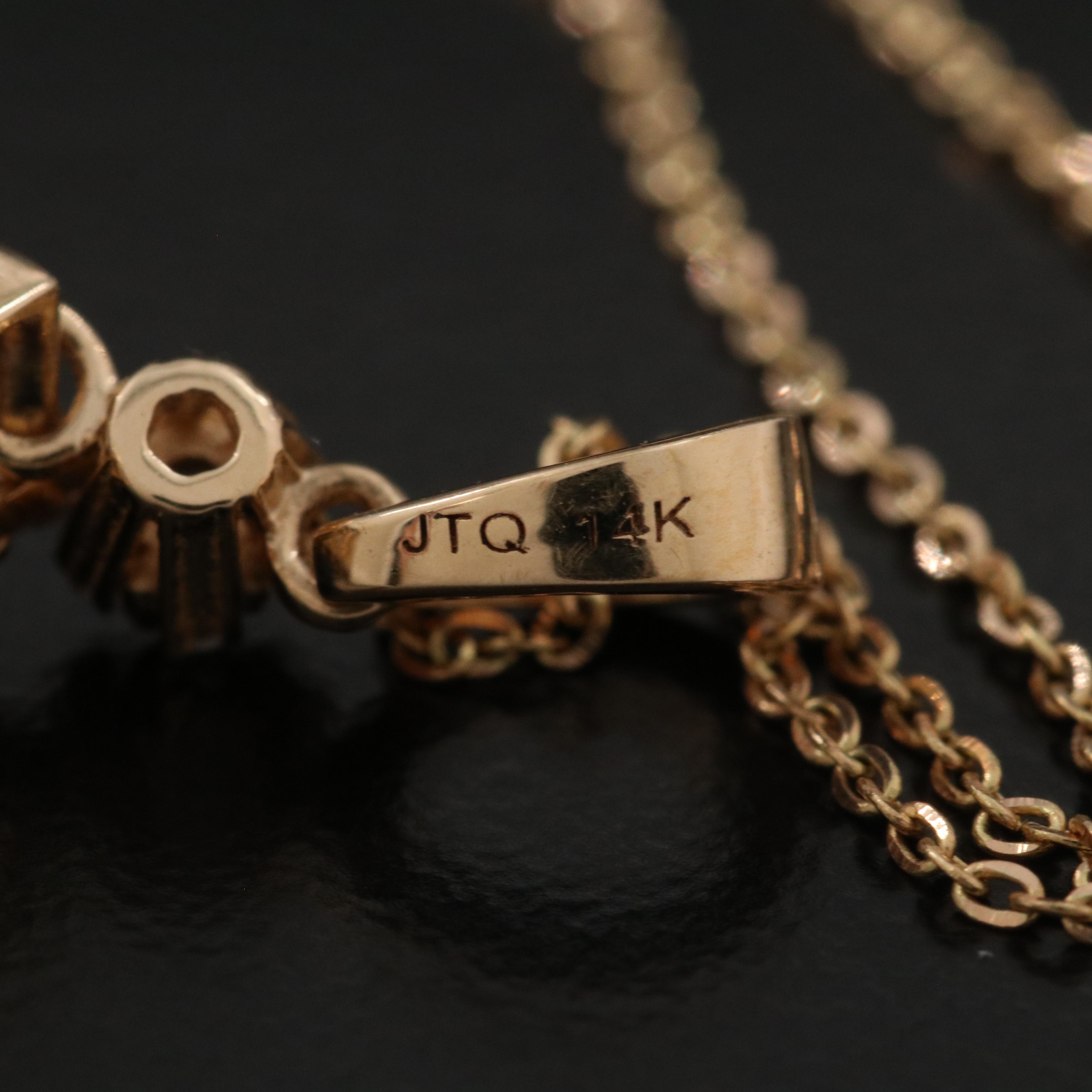 14K 3.67 CTW Sapphire and White Sapphire Pendant Necklace with IGI Report