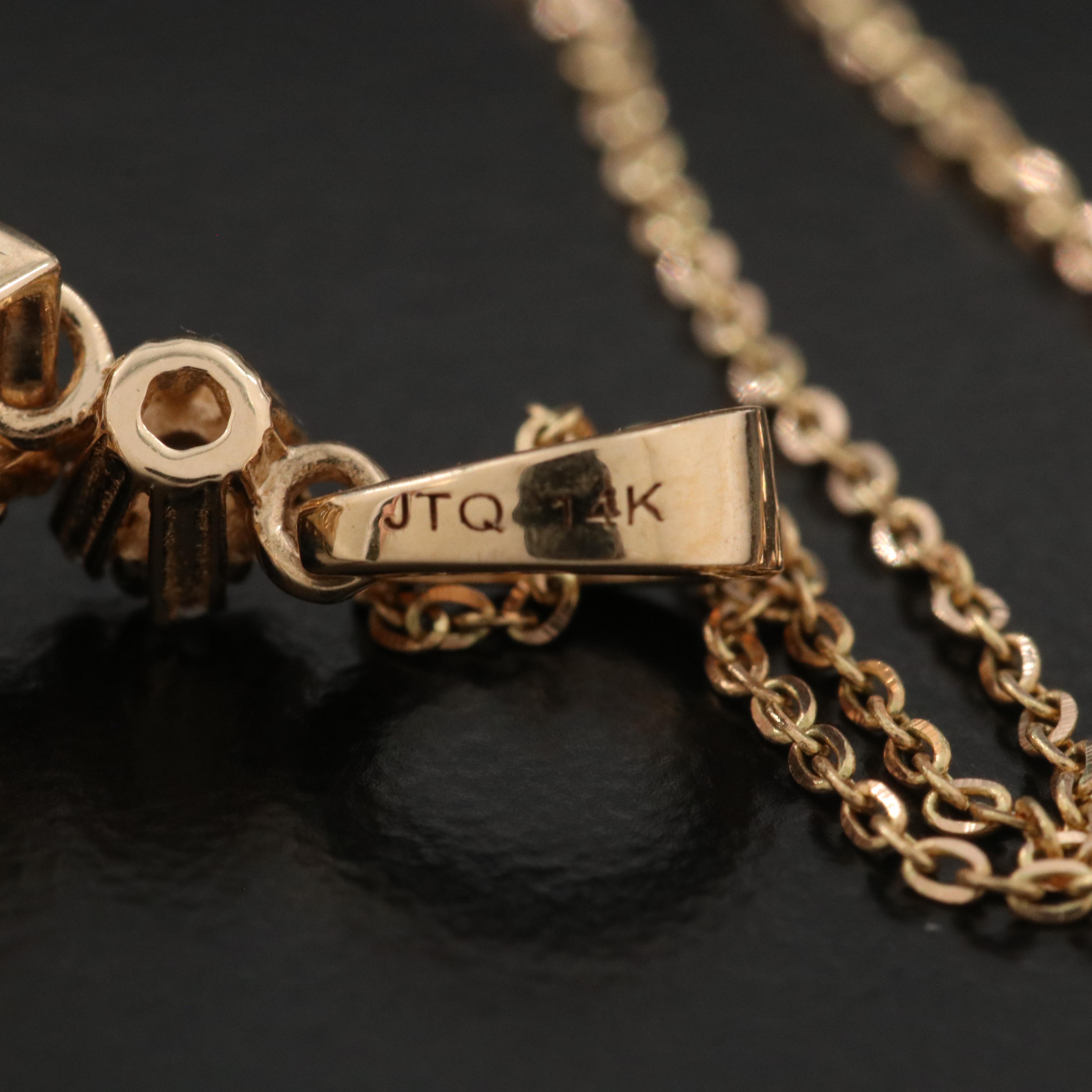 14K 3.67 CTW Sapphire and White Sapphire Pendant Necklace with IGI Report