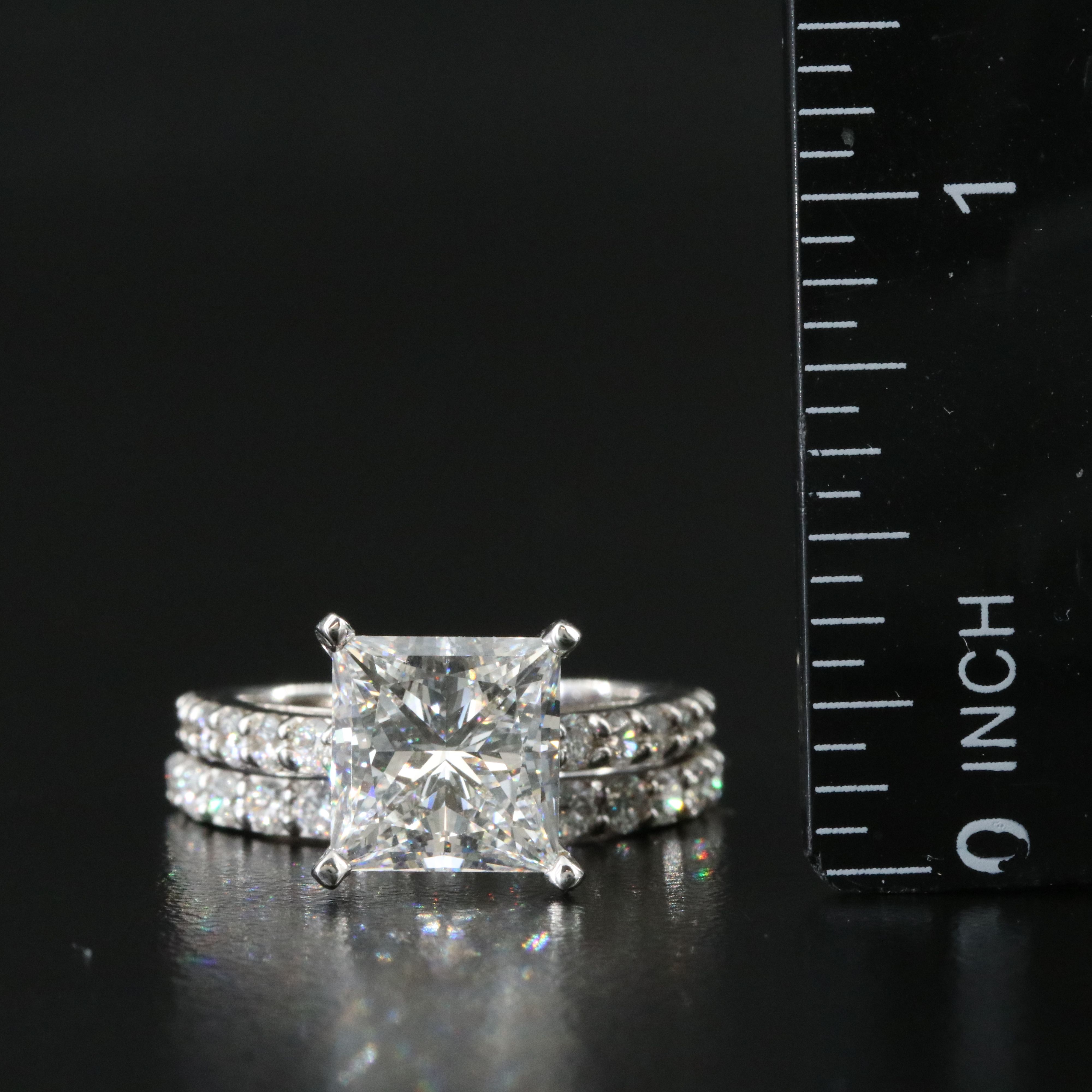 14K 5.22 CTW Lab Grown Diamond Ring Set with IGI Report