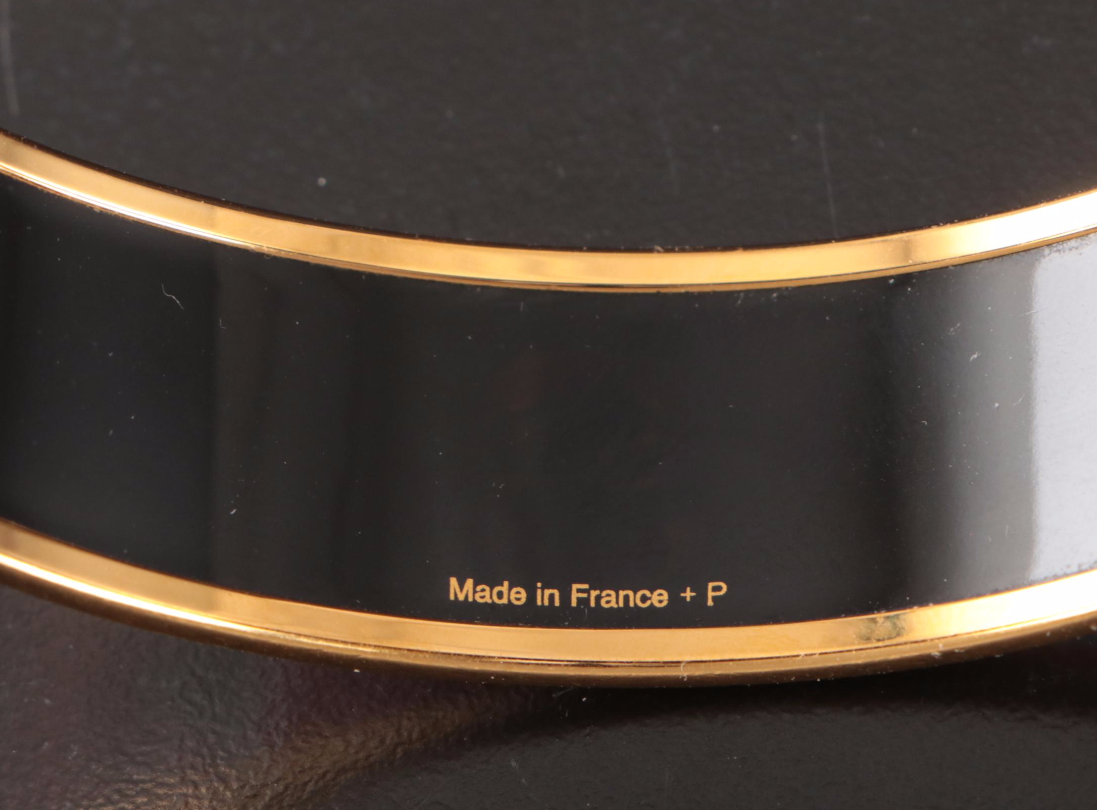 Hermès Calèche Wide Enamel Bangle Bracelet