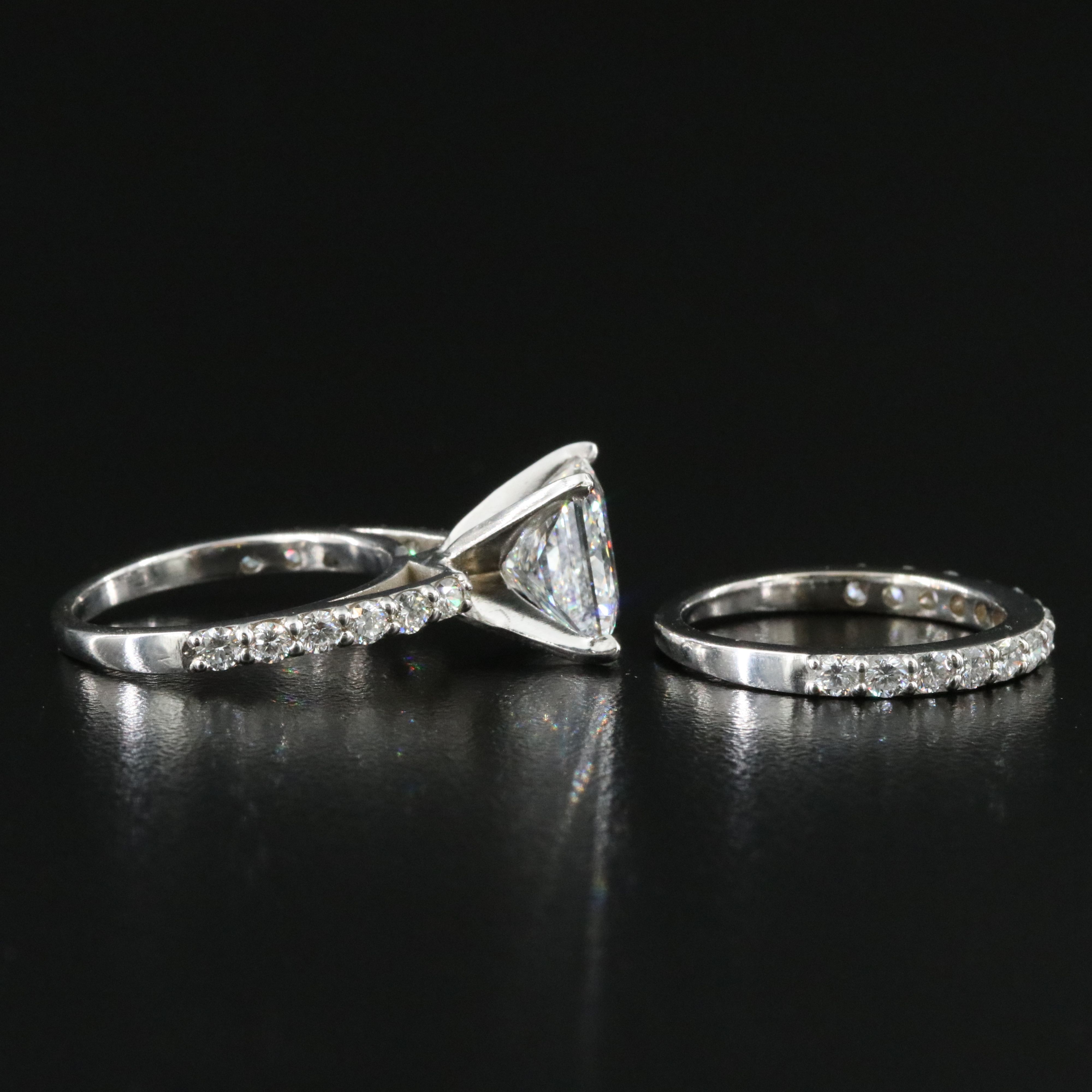 14K 5.22 CTW Lab Grown Diamond Ring Set with IGI Report