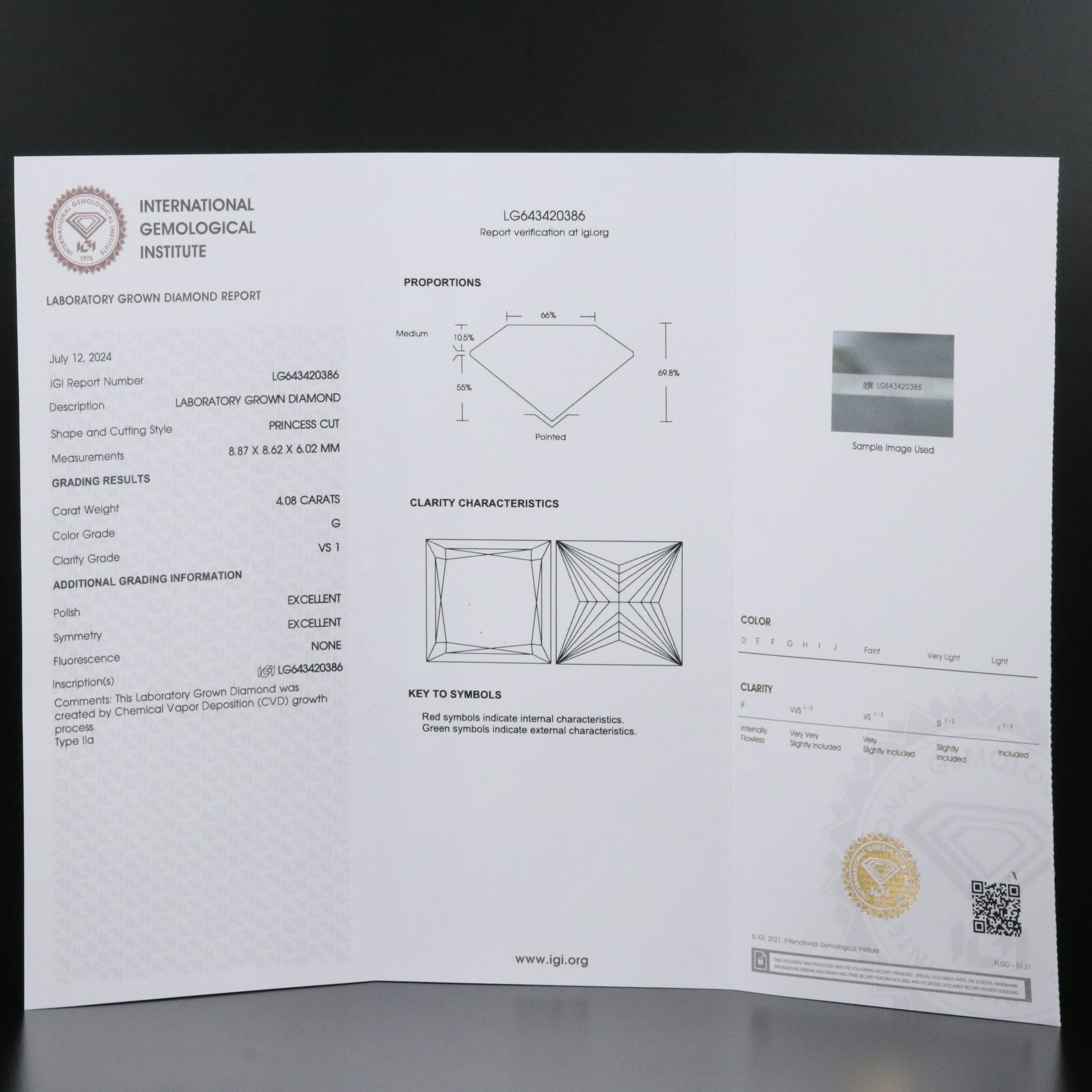 14K 5.22 CTW Lab Grown Diamond Ring Set with IGI Report