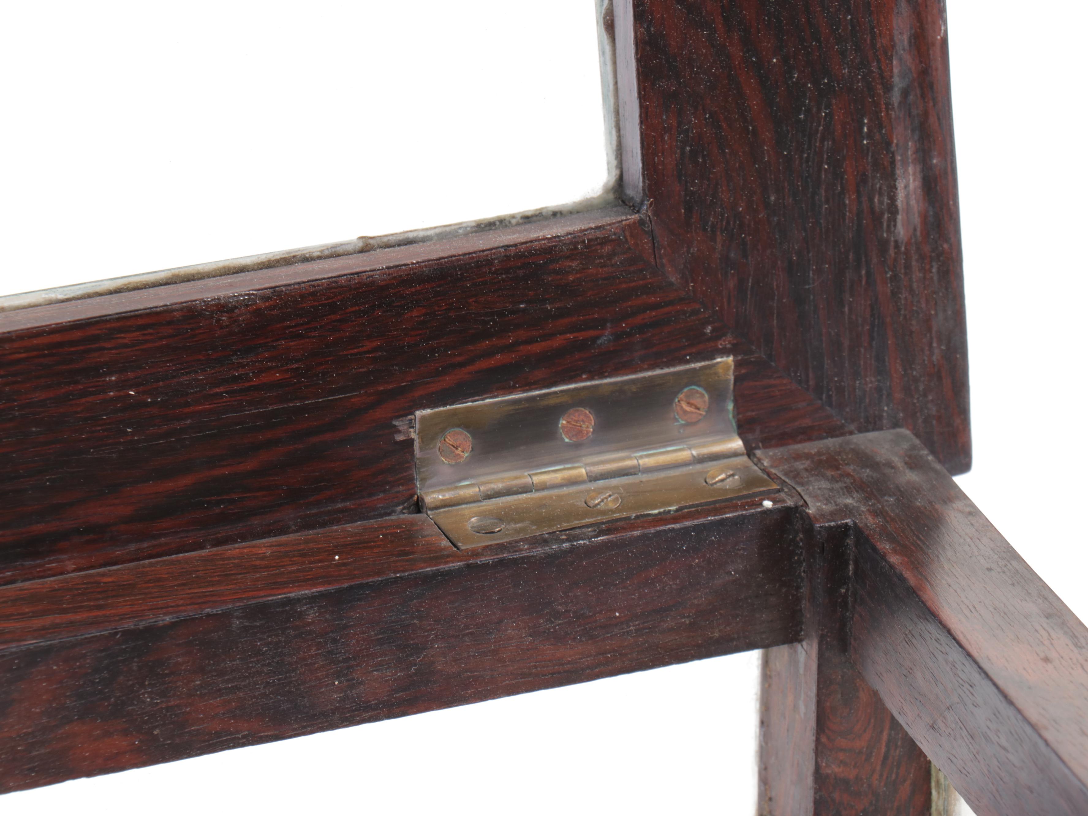 Edwardian Rosewood and String Inlay with Beveled Glass Vitrine Table