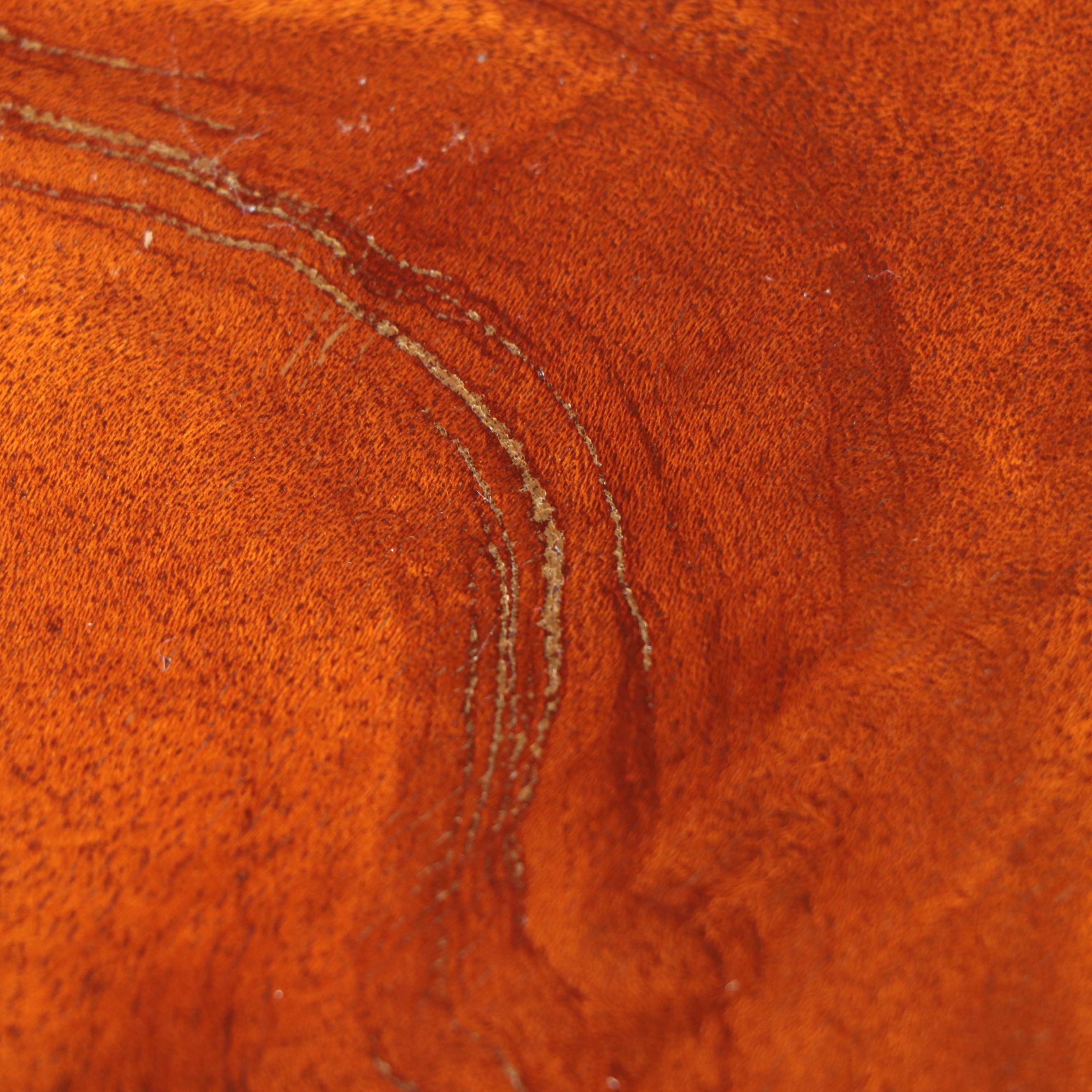 Regency Style Mahogany and Burl Pedestal Table with Brass Paw Feet and Casters