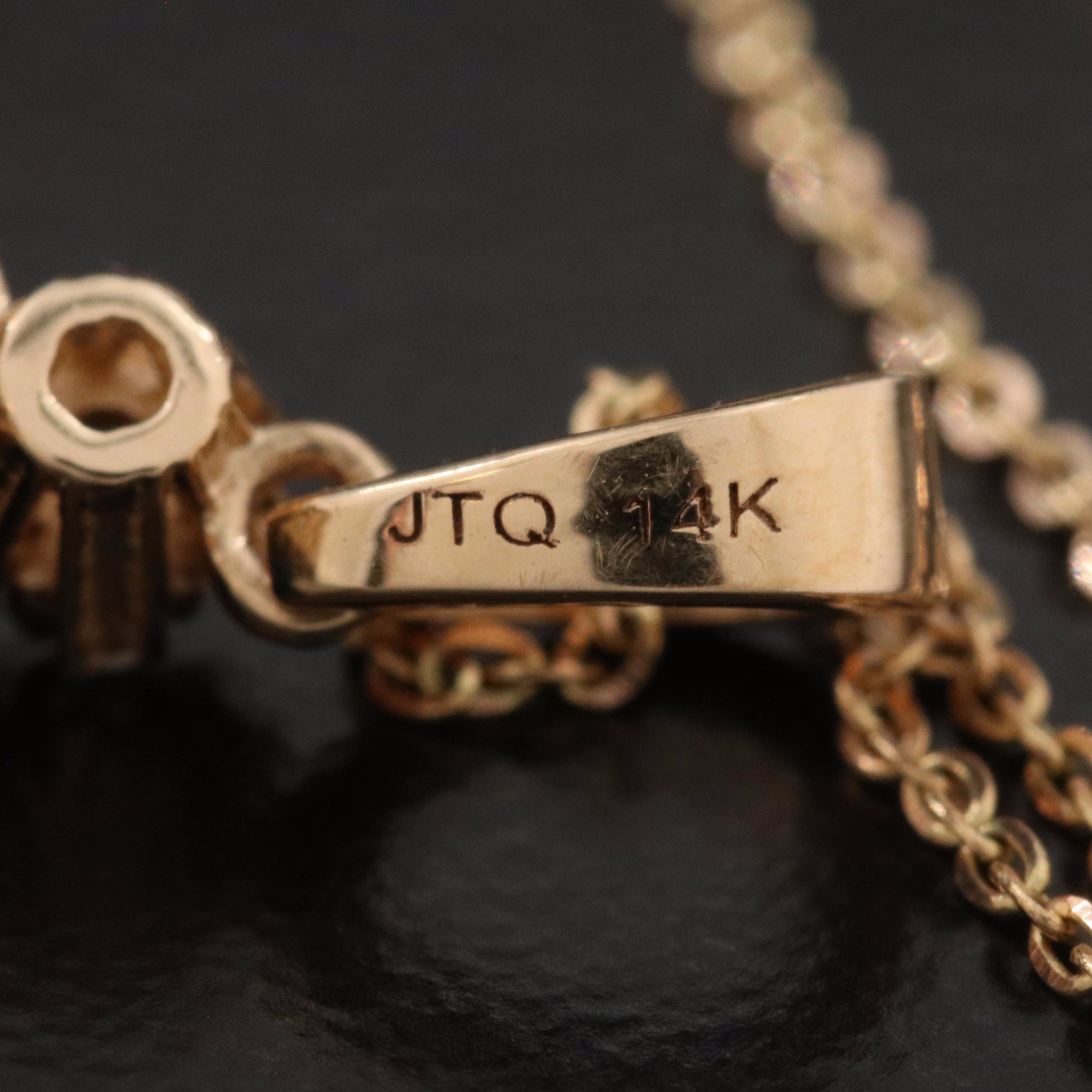 14K 3.67 CTW Sapphire and White Sapphire Pendant Necklace with IGI Report