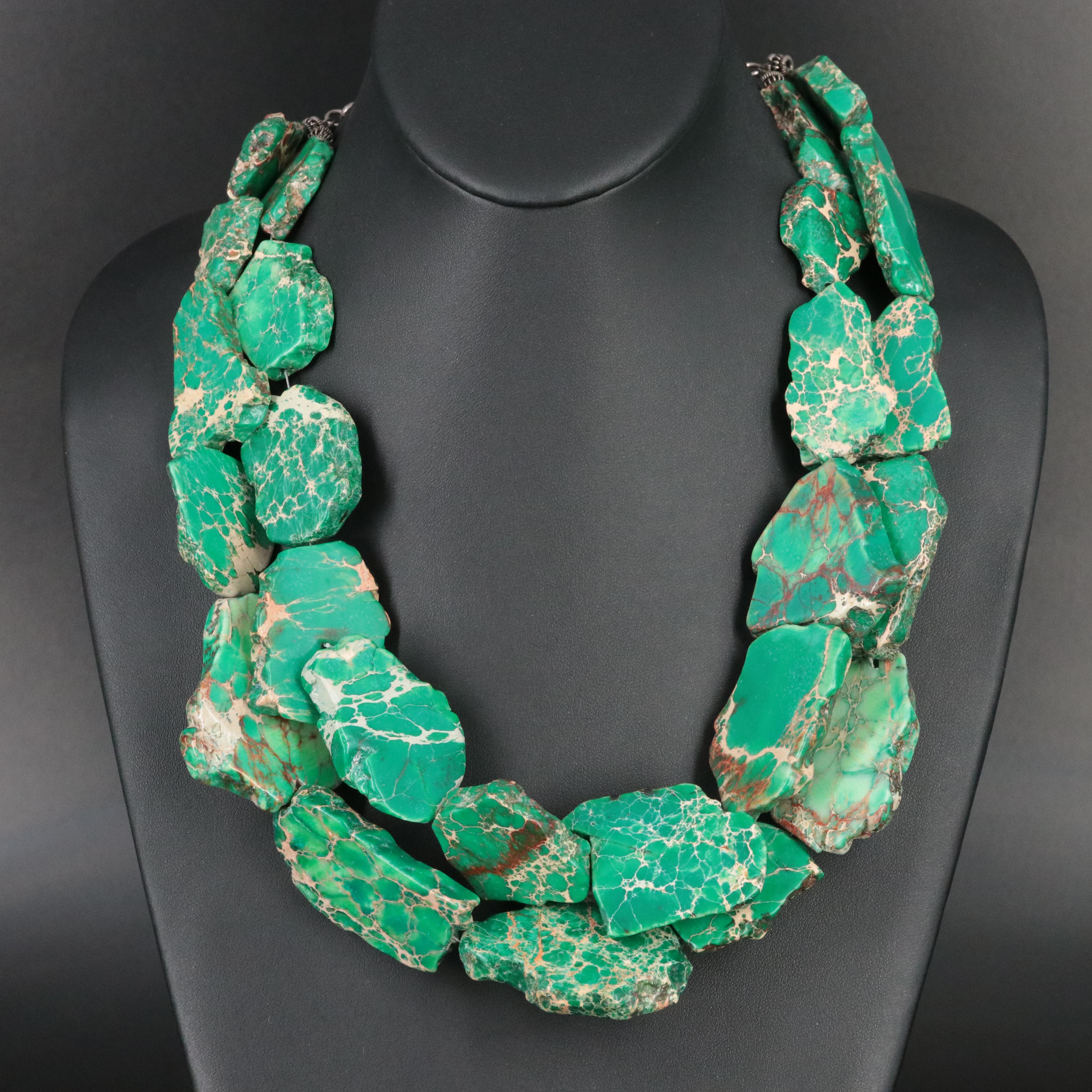 Betsy Simpson Sterling Jasper Necklace