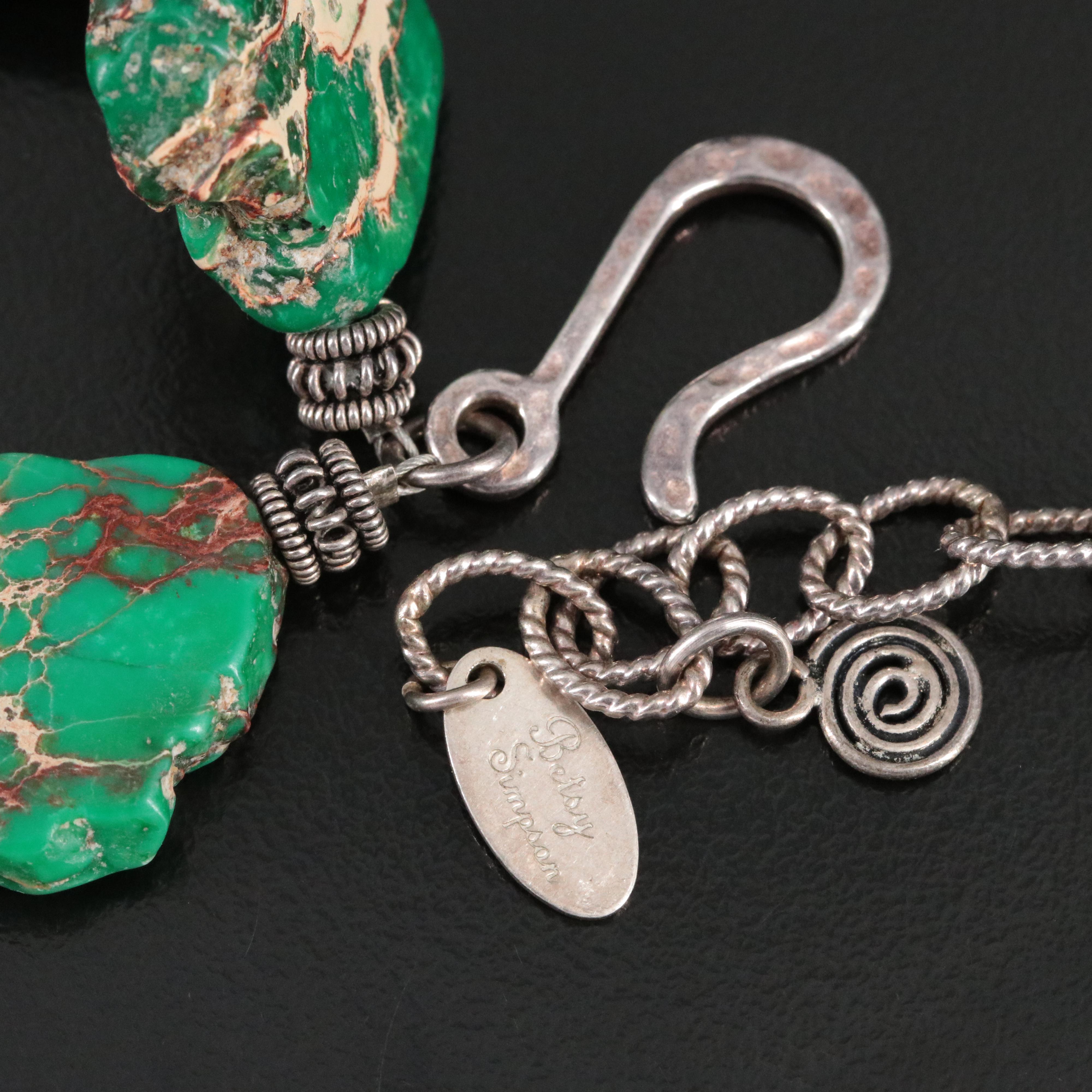 Betsy Simpson Sterling Jasper Necklace