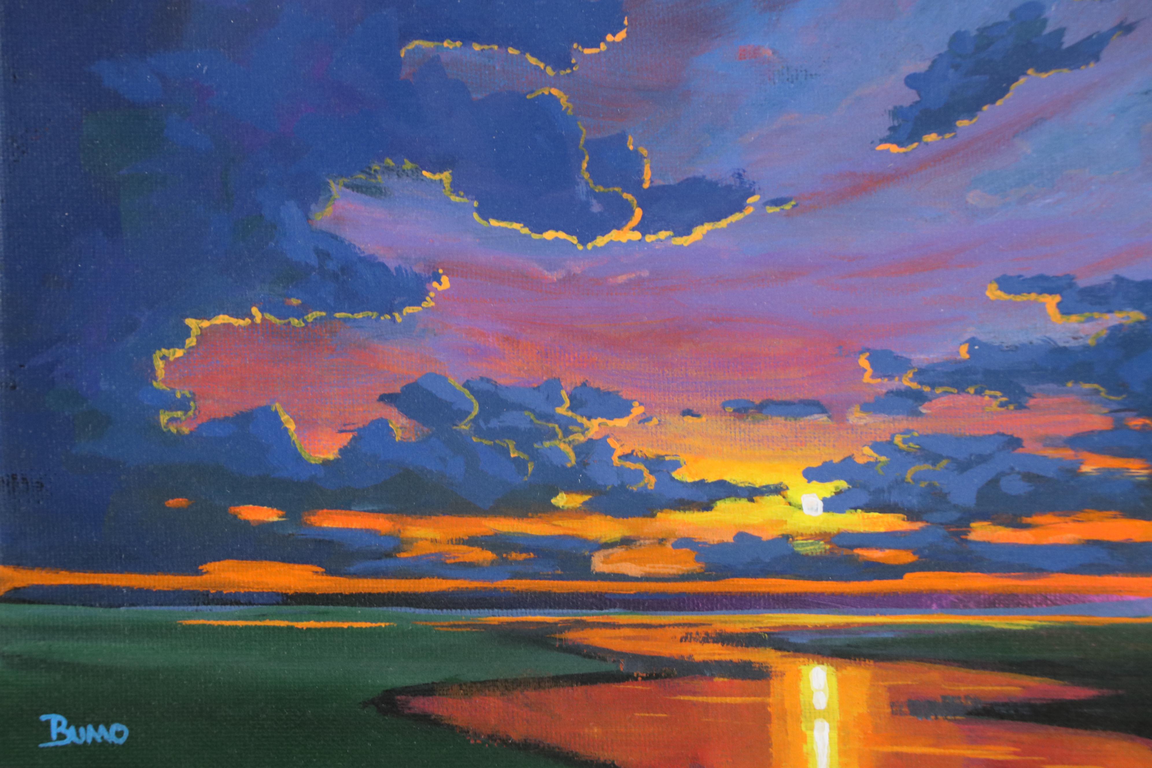 Doug "Bumo" Johnpeer Twilight Landscape Oil Painting, 2025