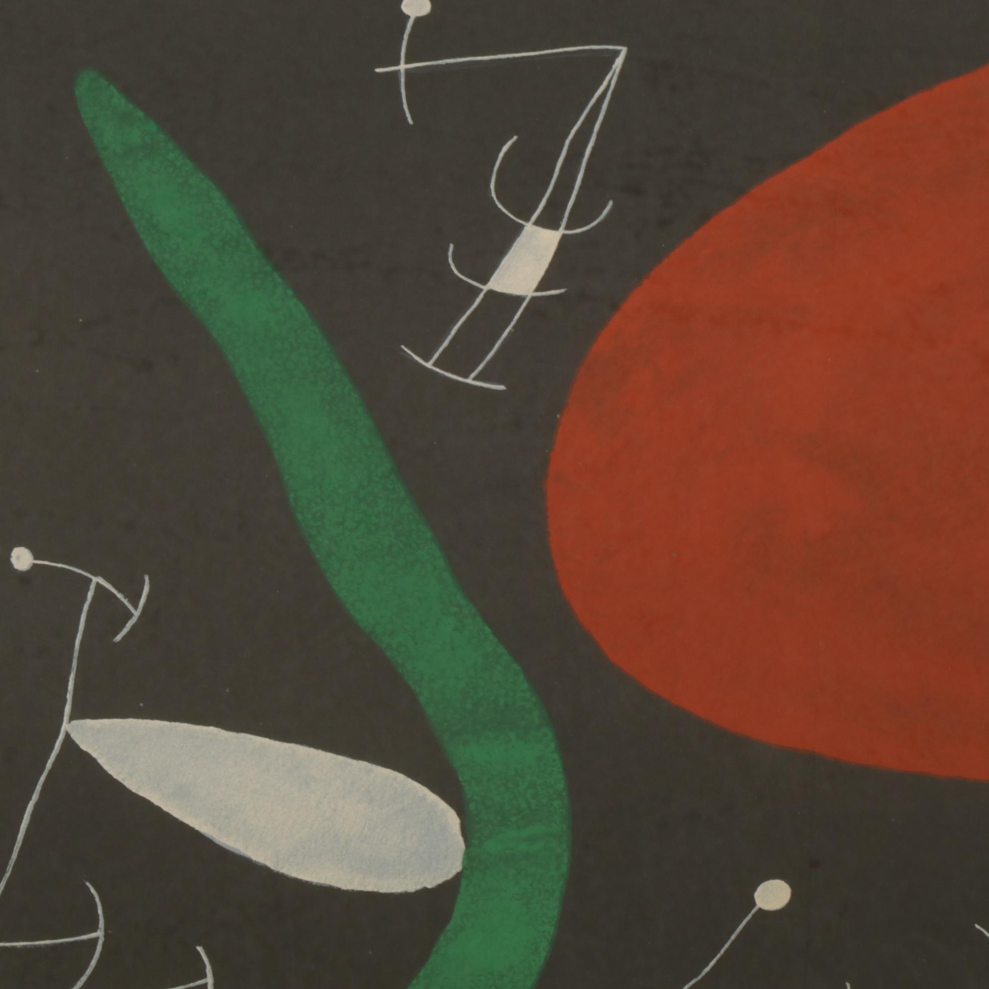 Joan Miró "L'Oiseau Solaire, L'Oiseau Lunaire, Etincelles" Lithograph, 1967