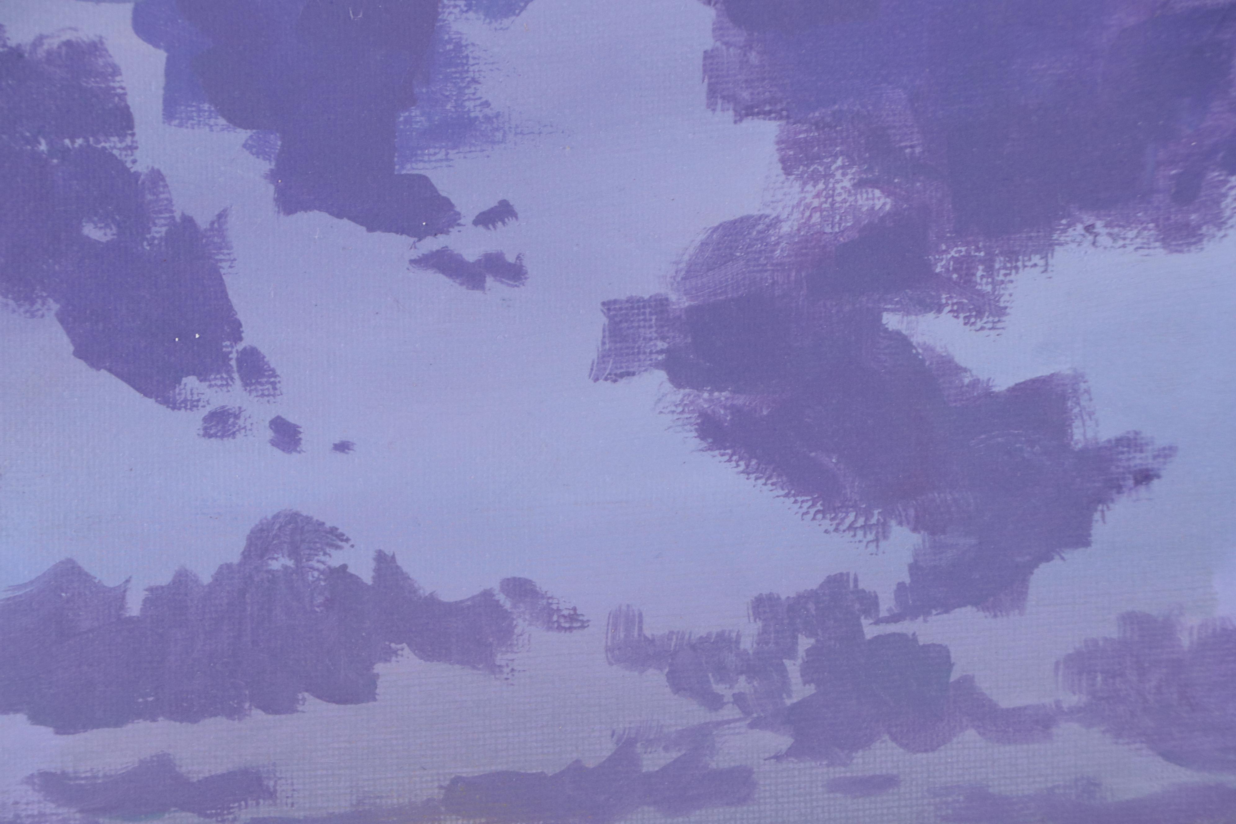 Doug "Bumo" Johnpeer Landscape Oil Painting with Moon Reflections, 2025