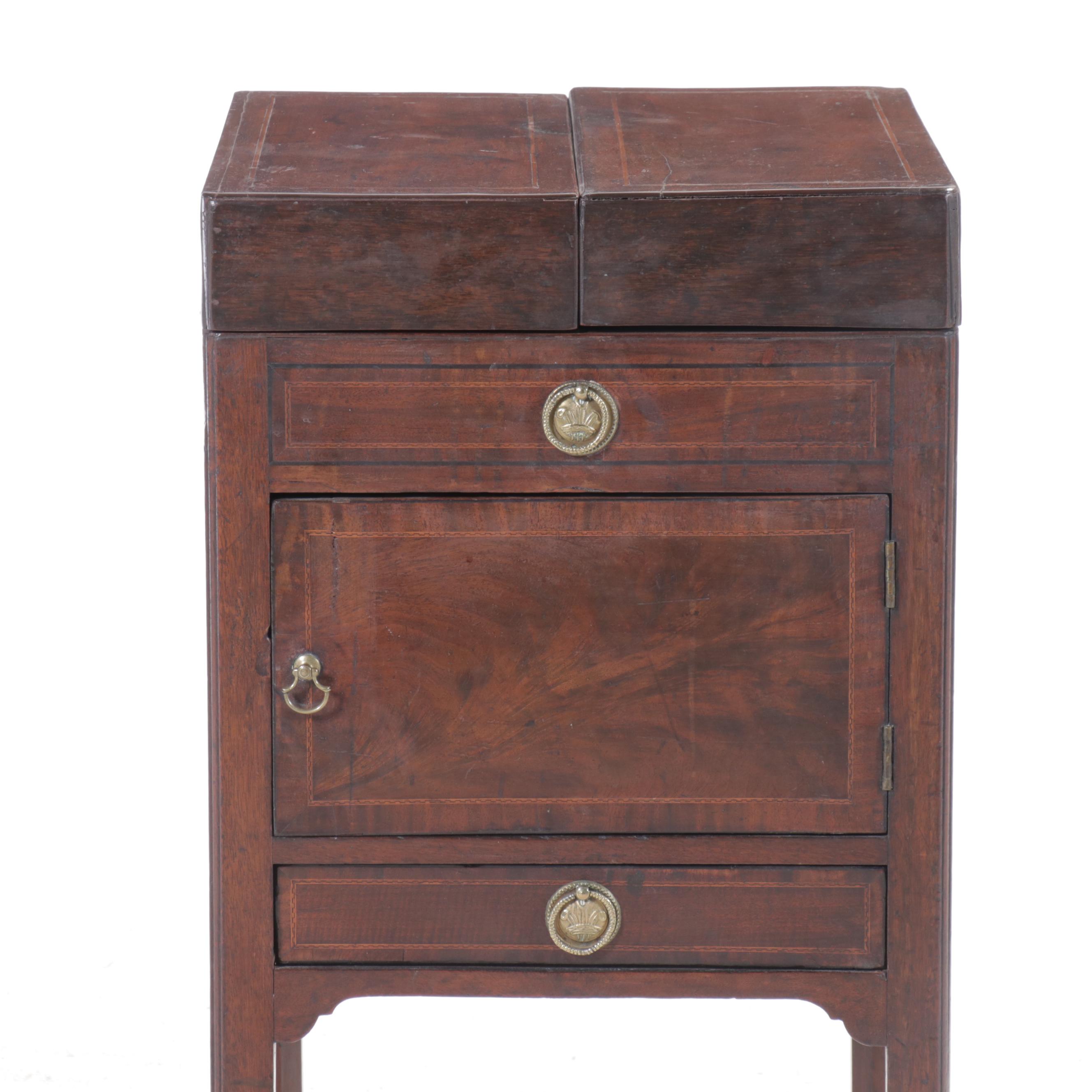Georgian Mahogany and String Inlay Dressing Stand, Early 19th Century