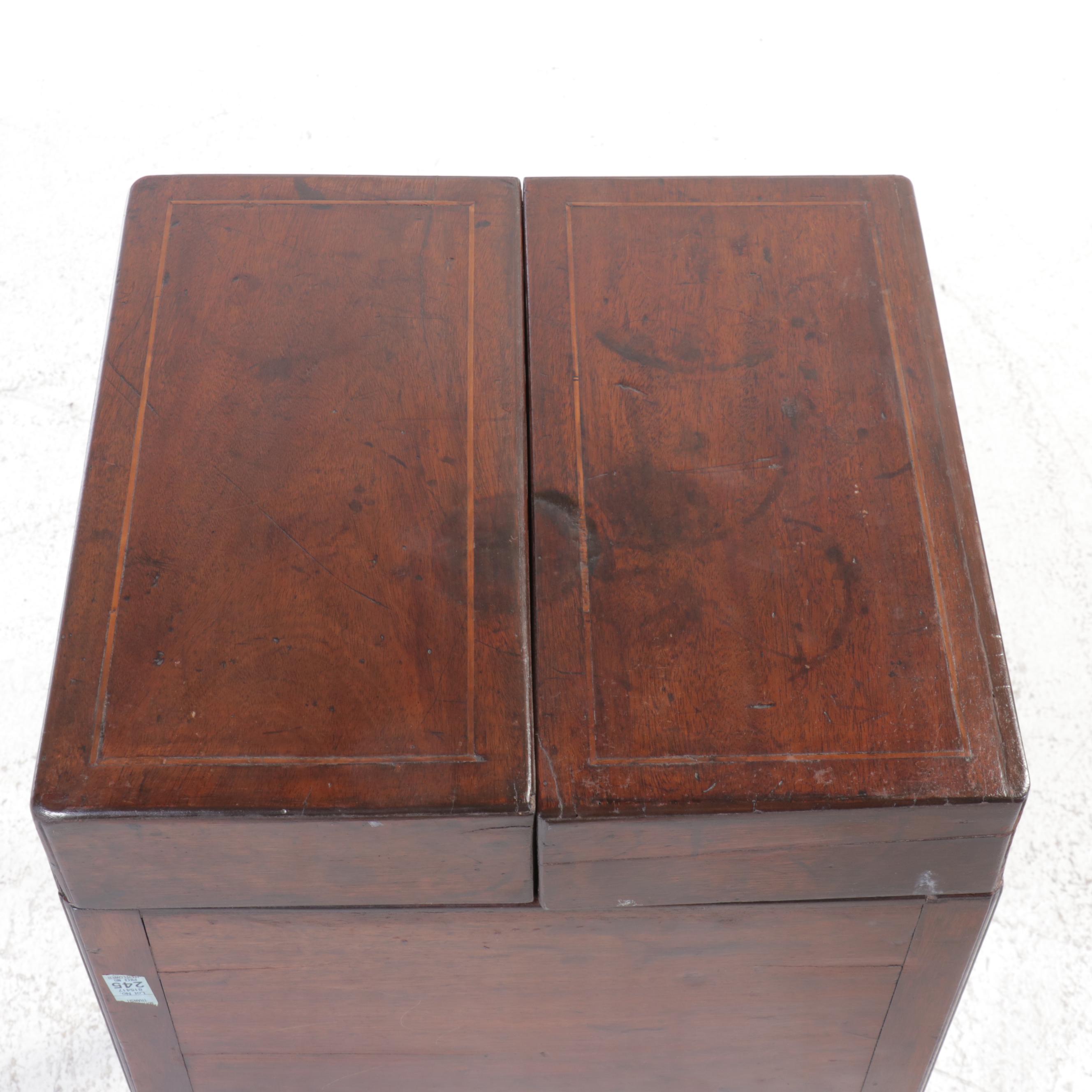 Georgian Mahogany and String Inlay Dressing Stand, Early 19th Century