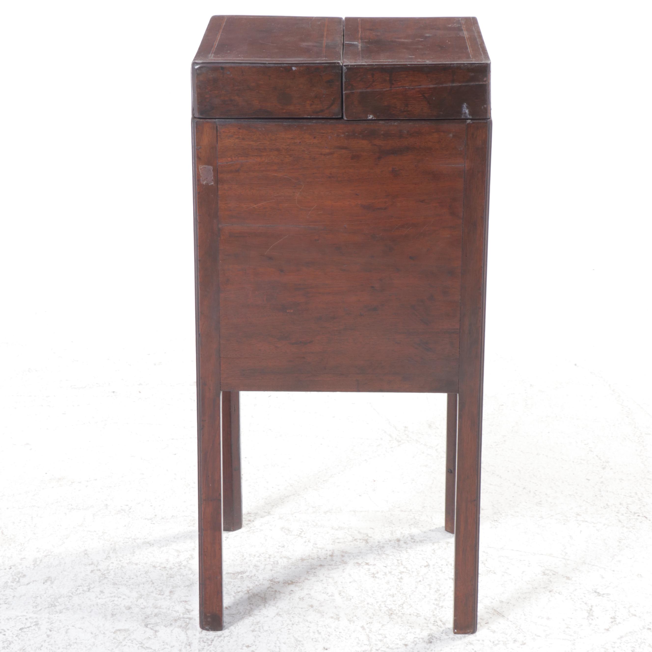 Georgian Mahogany and String Inlay Dressing Stand, Early 19th Century