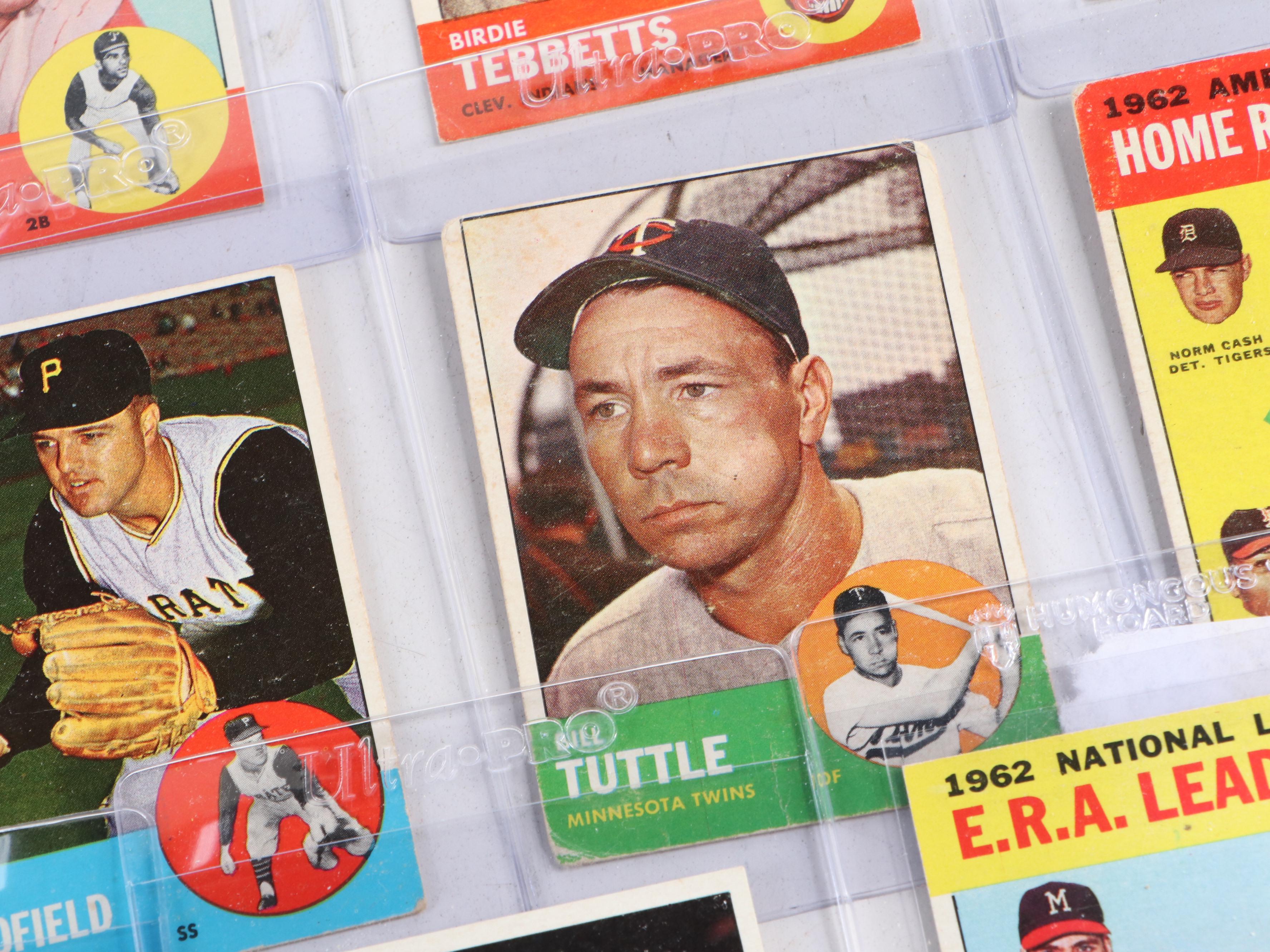 1963 Topps Baseball Cards Featuring Sandy Koufax, Roger Maris, and More
