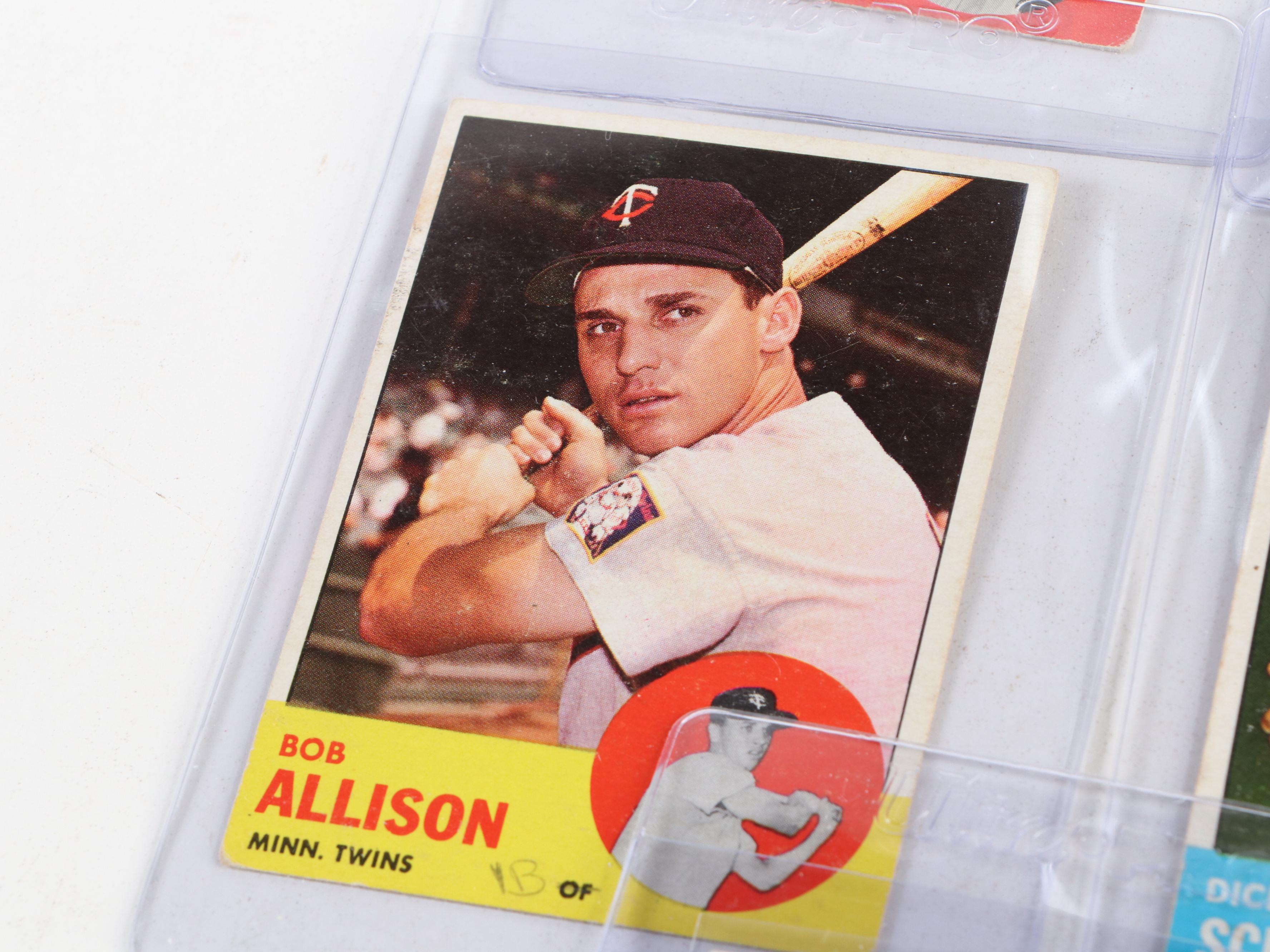 1963 Topps Baseball Cards Featuring Sandy Koufax, Roger Maris, and More