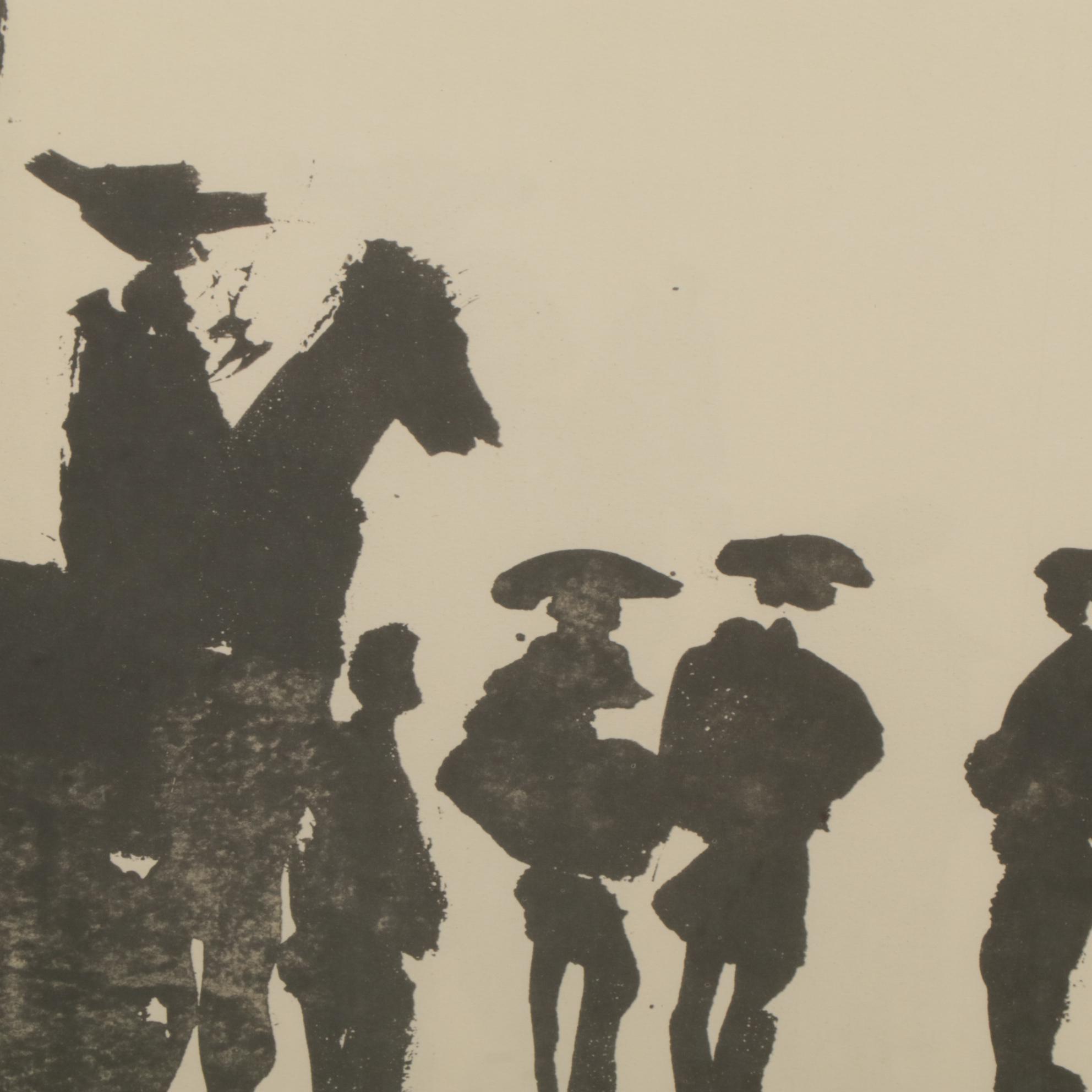Offset Lithograph After Picasso Illustration of Men for "Toros y Toreros", 1961