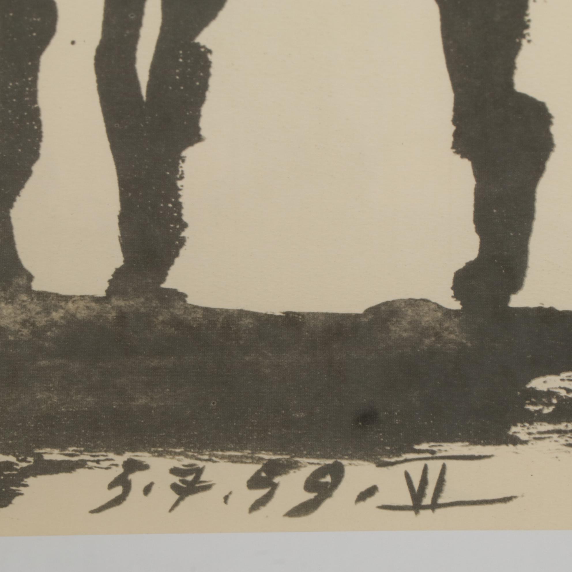 Offset Lithograph After Picasso Illustration of Men for "Toros y Toreros", 1961