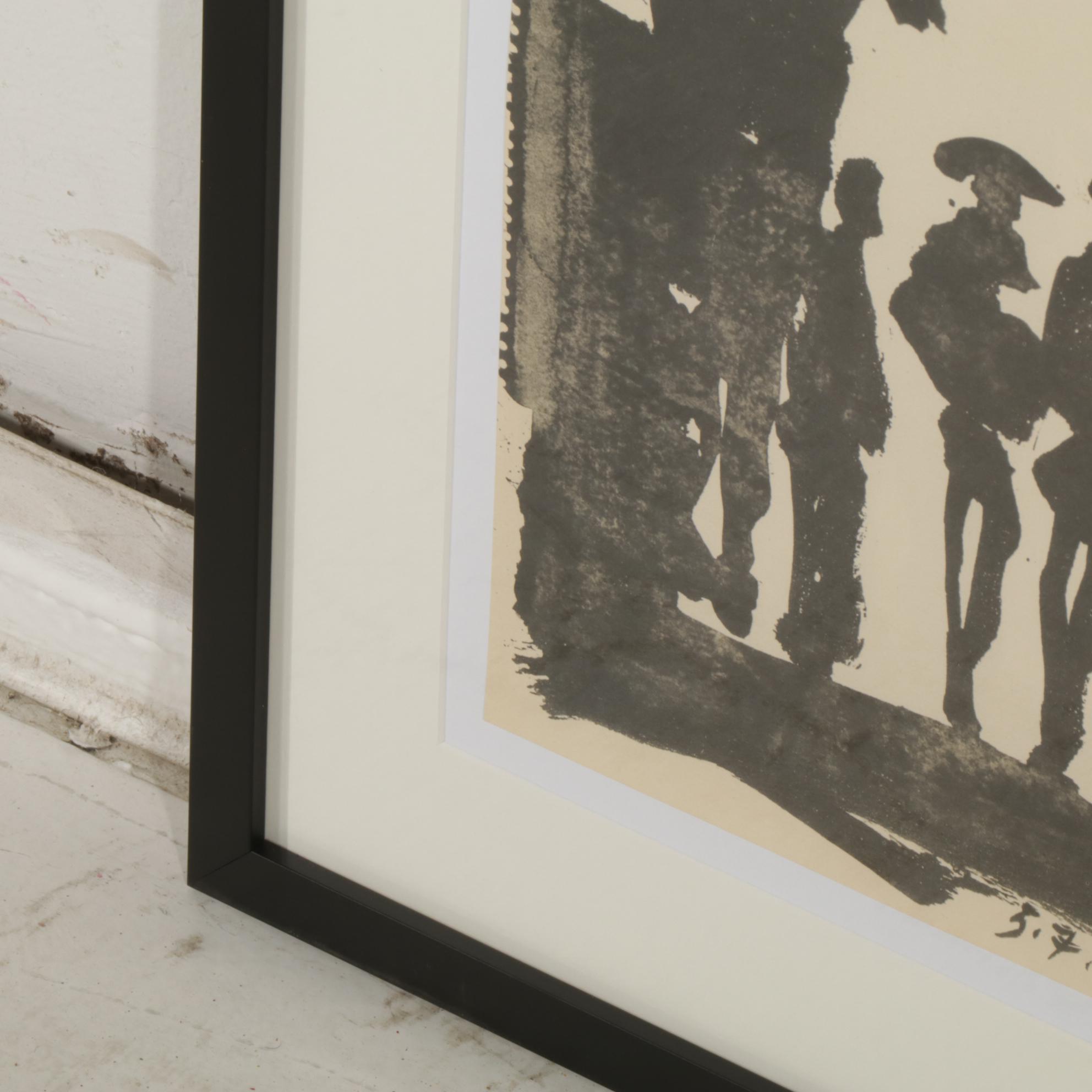 Offset Lithograph After Picasso Illustration of Men for "Toros y Toreros", 1961