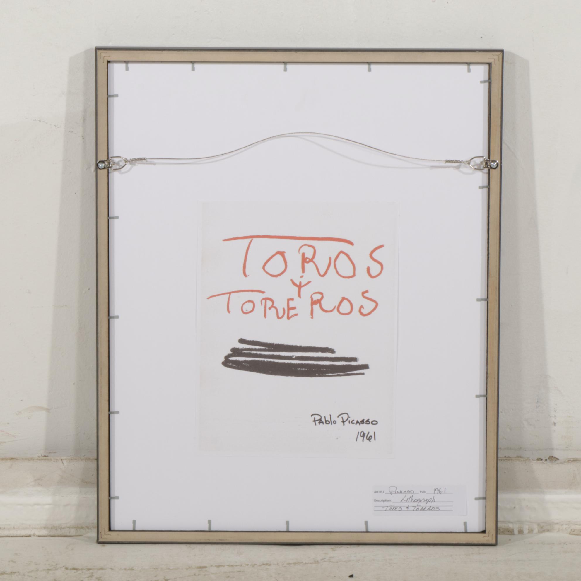 Offset Lithograph After Picasso Illustration of Men for "Toros y Toreros", 1961