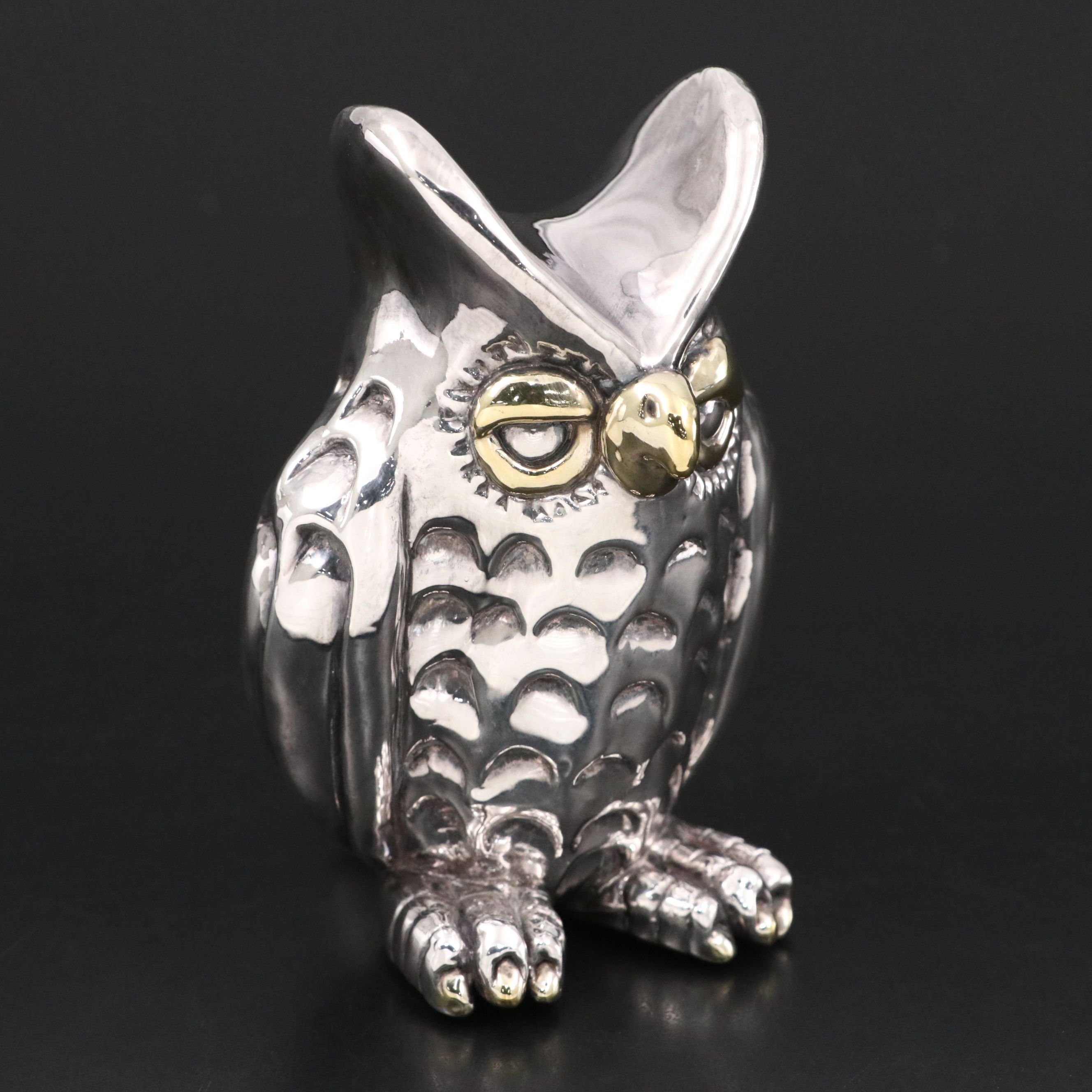 JEM Sterling Silver Electroplate Owl Figurine