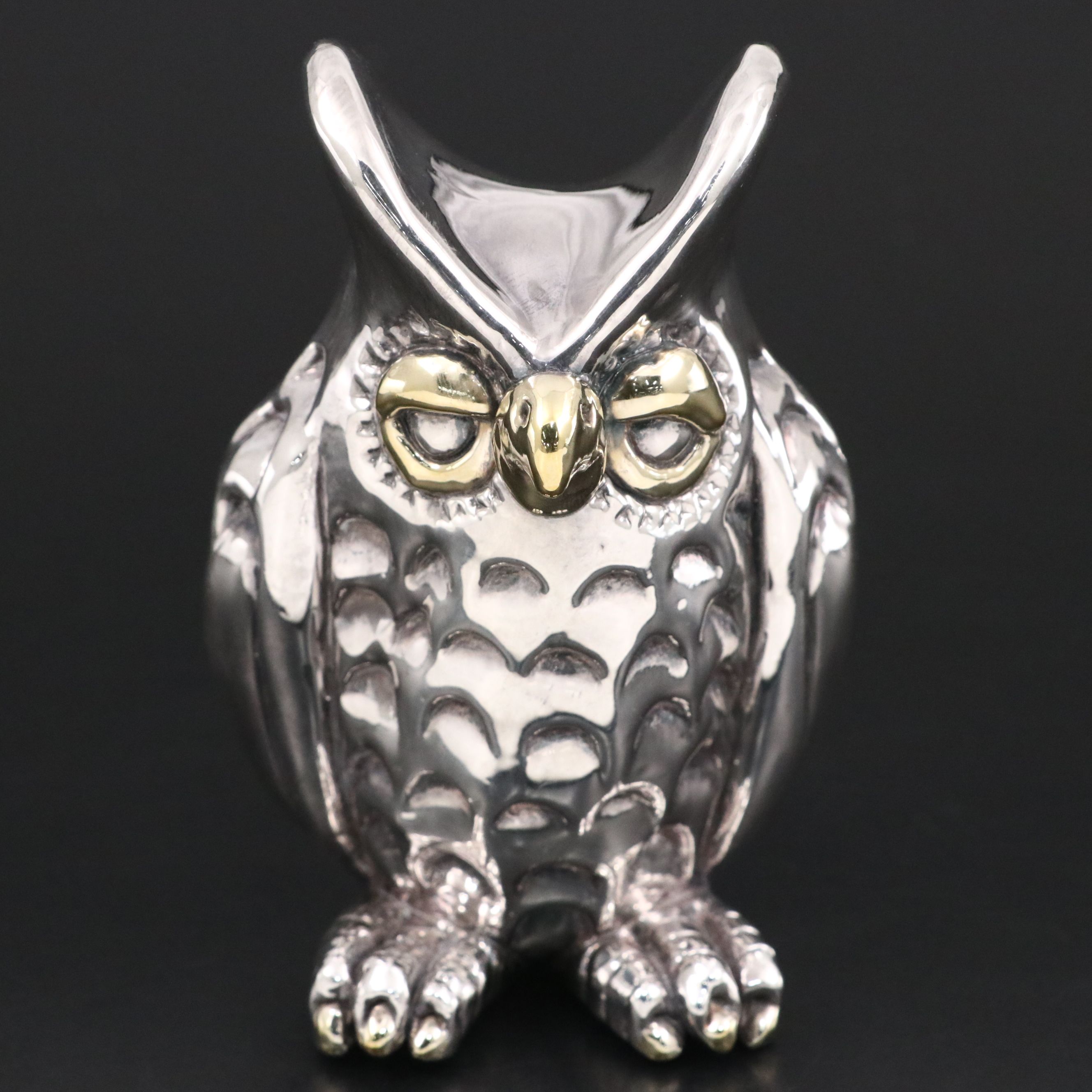 JEM Sterling Silver Electroplate Owl Figurine