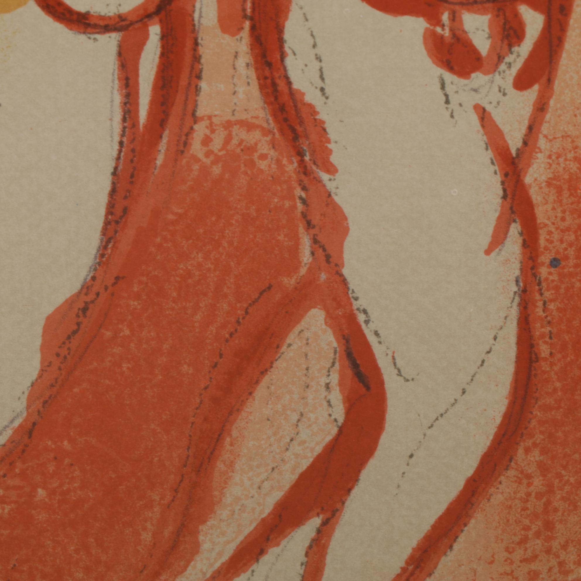 Marc Chagall Lithograph "Adam and Eve are Banished From Paradise" For "Verve"