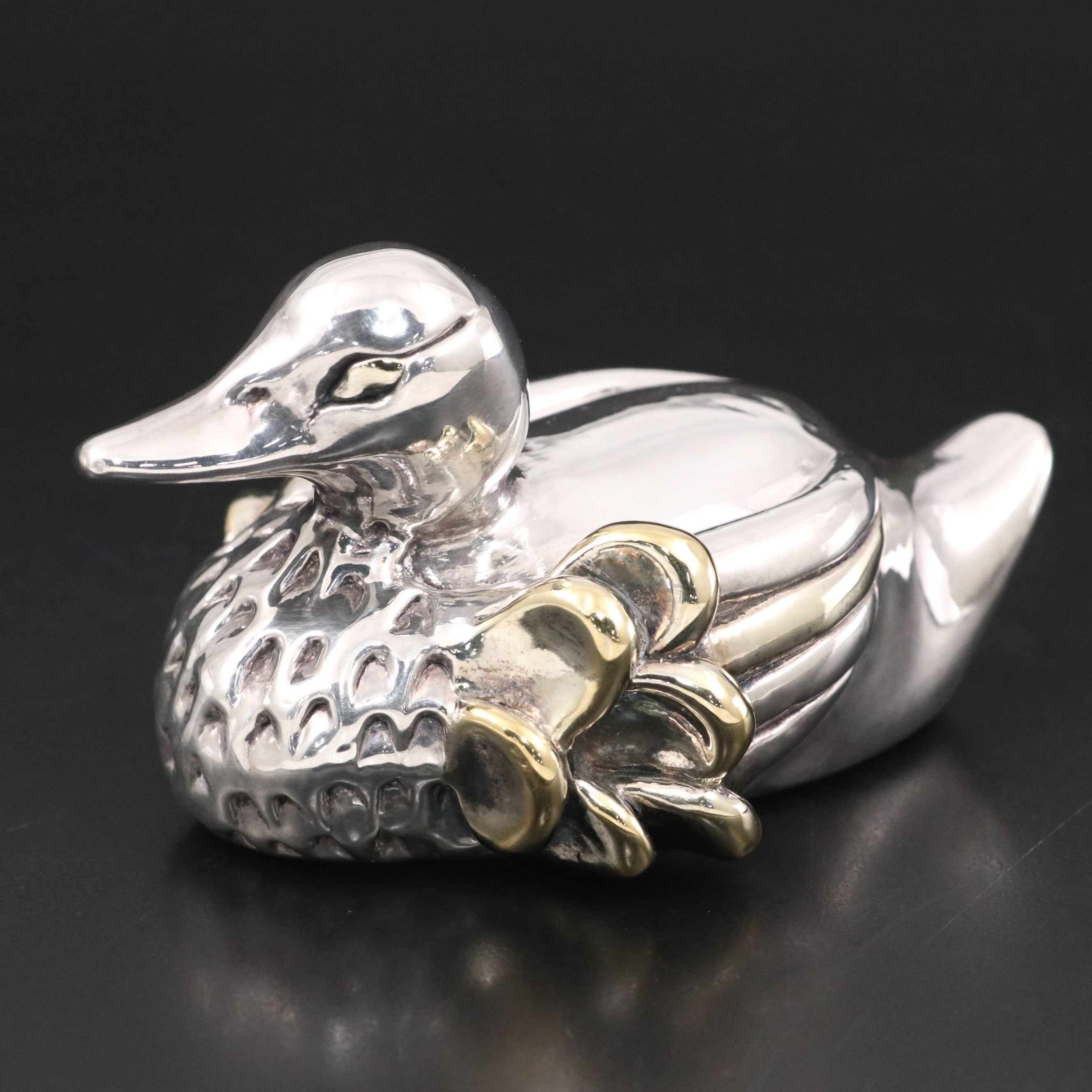 JEM Sterling Silver and Electroplate Duck Figurine