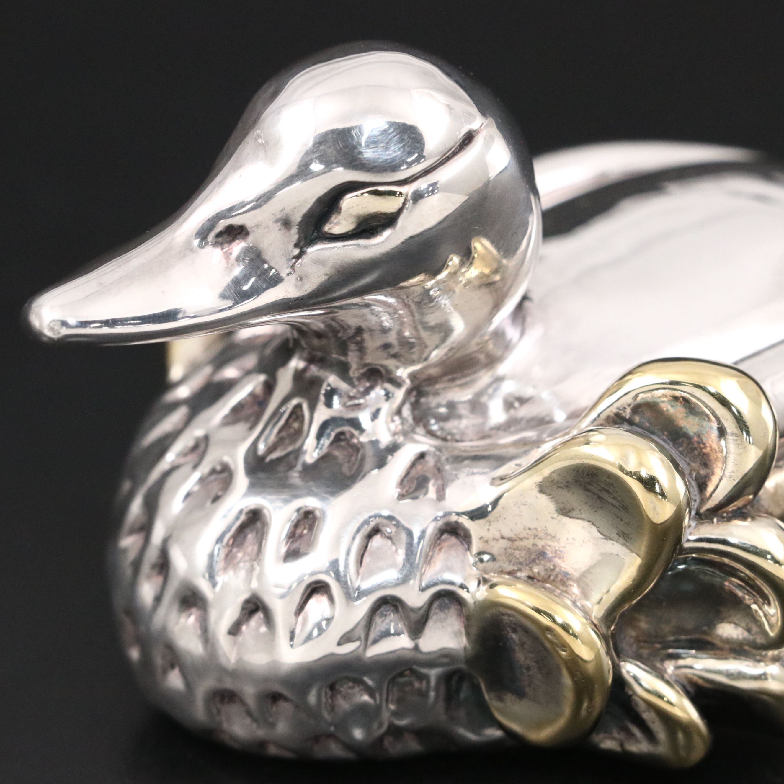 JEM Sterling Silver and Electroplate Duck Figurine
