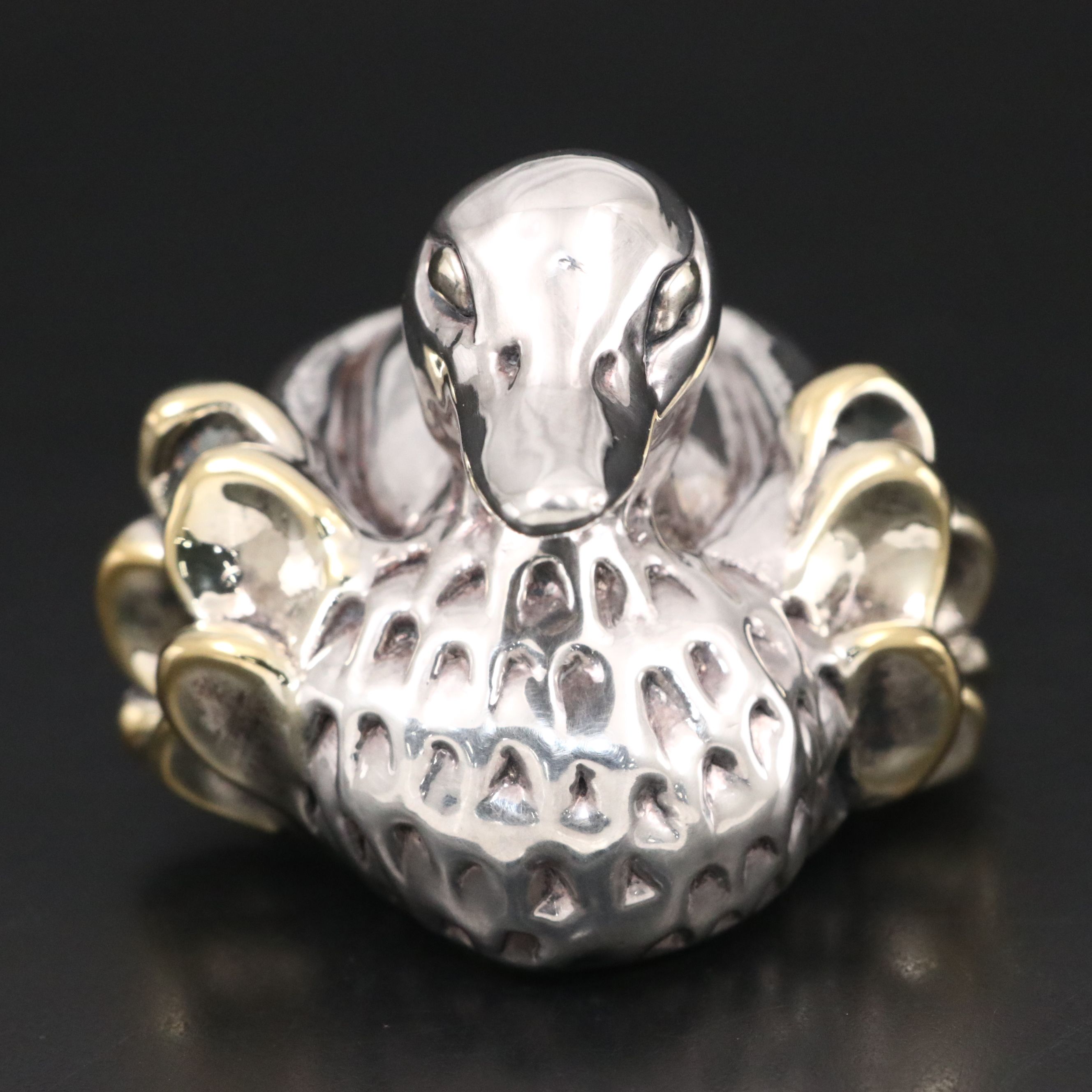 JEM Sterling Silver and Electroplate Duck Figurine