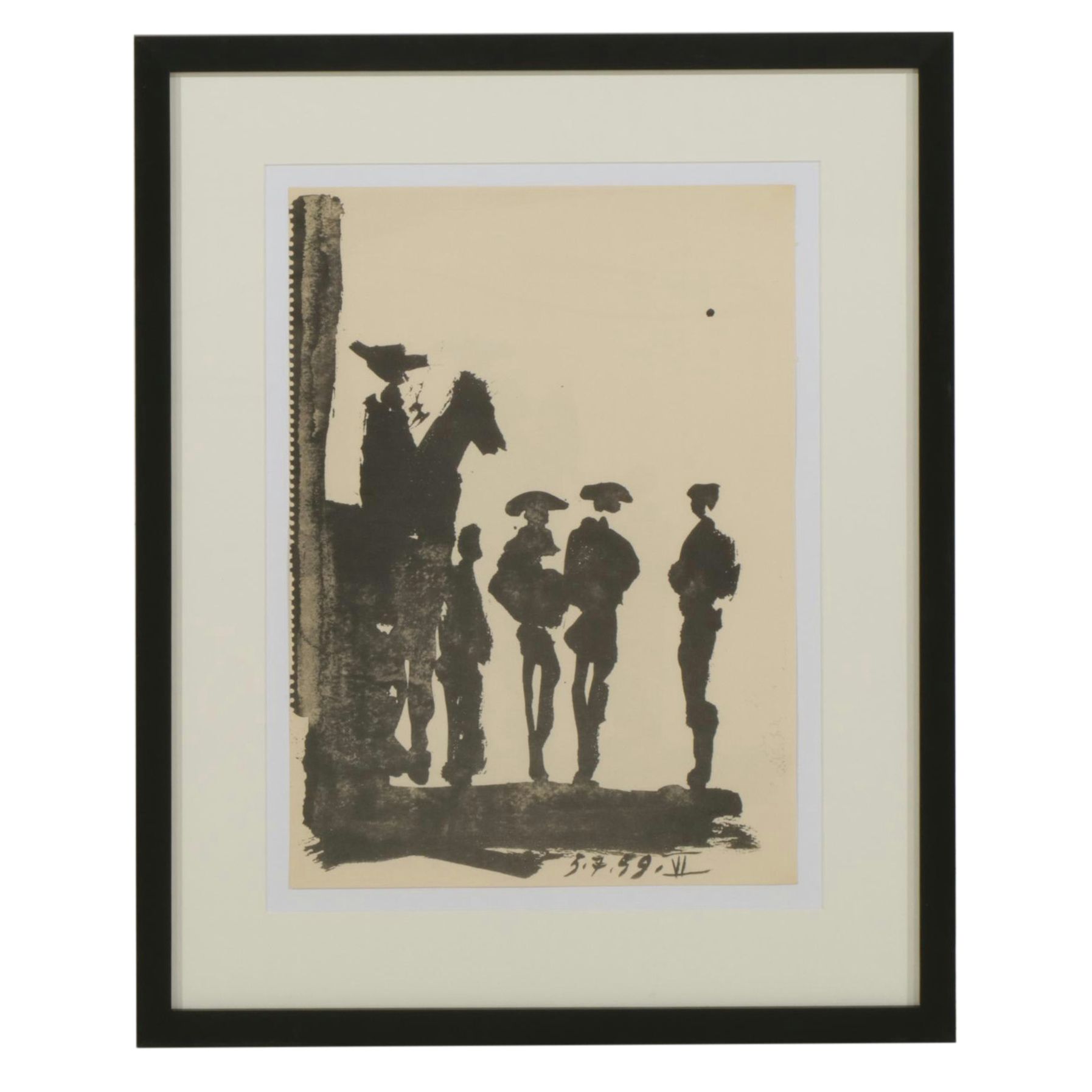 Offset Lithograph After Picasso Illustration of Men for "Toros y Toreros", 1961