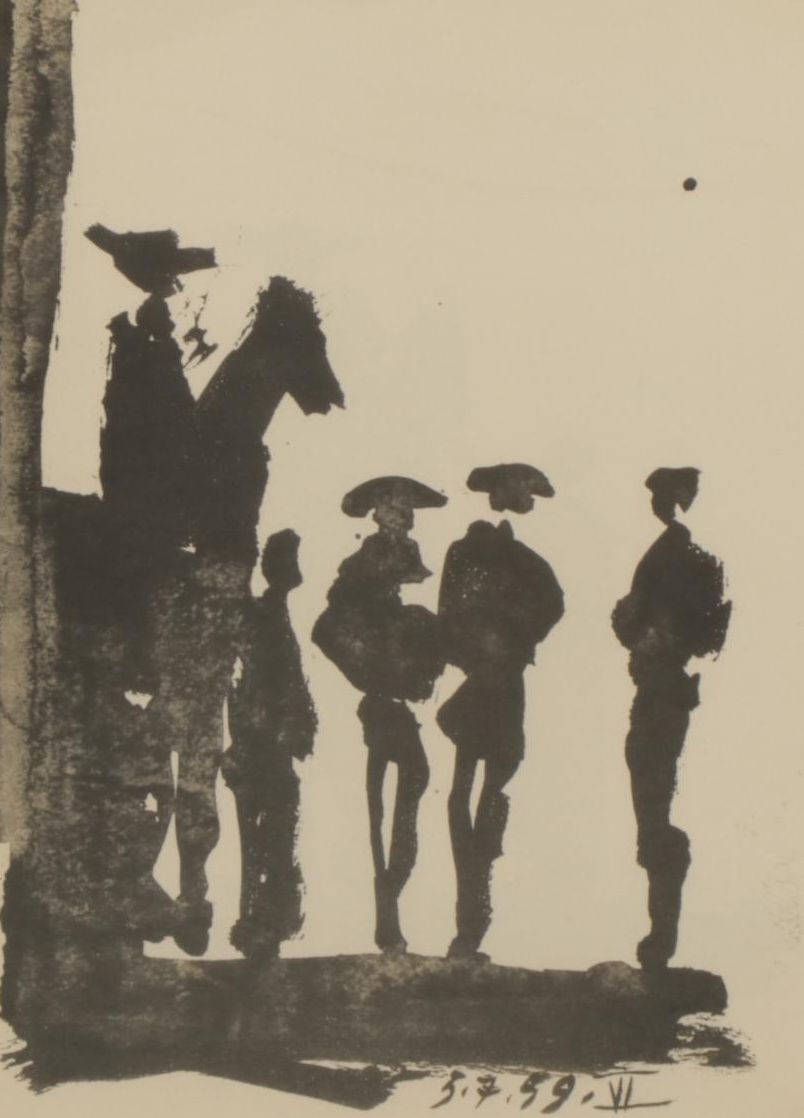 Offset Lithograph After Picasso Illustration of Men for "Toros y Toreros", 1961