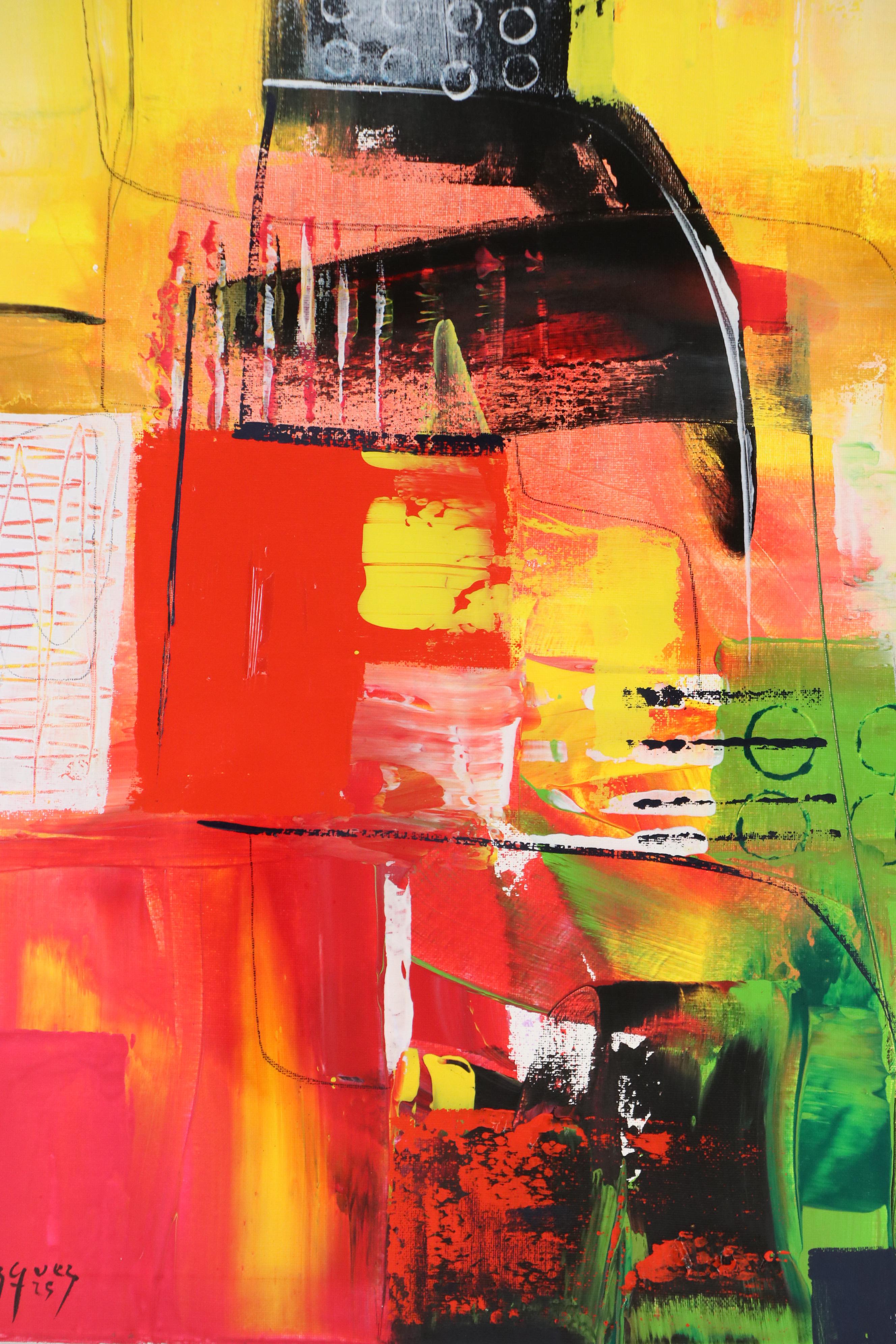 Michel Blázquez Abstract Acrylic Painting "Resplandor #1," 2025