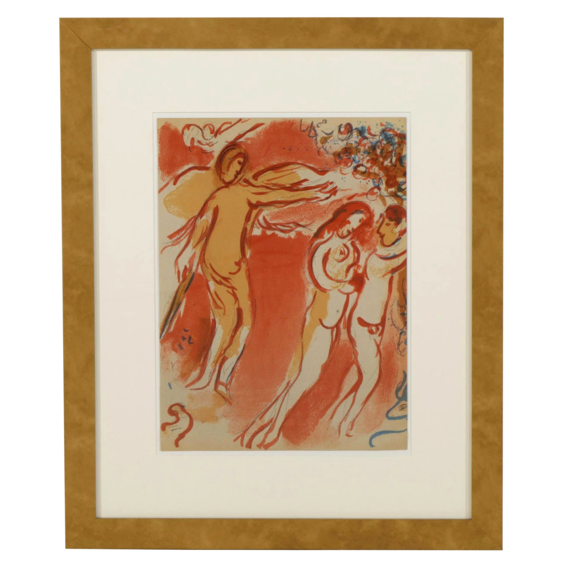 Marc Chagall Lithograph "Adam and Eve are Banished From Paradise" For "Verve"