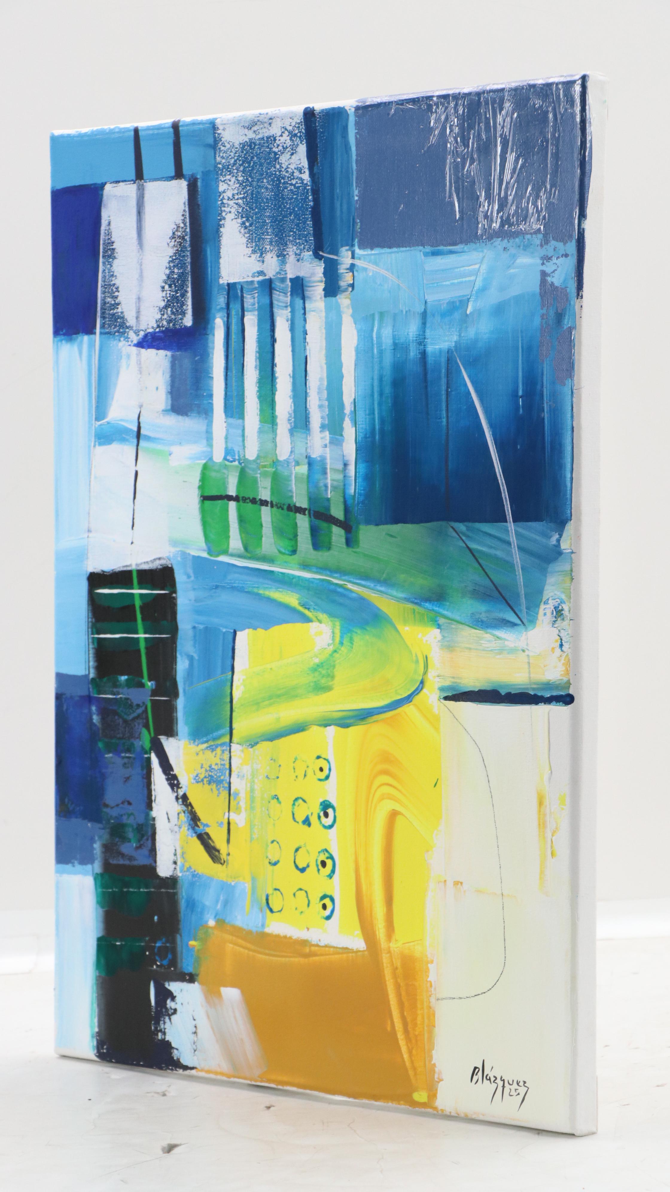 Michel Blázquez Abstract Mixed Media Painting "Dimension," 2025