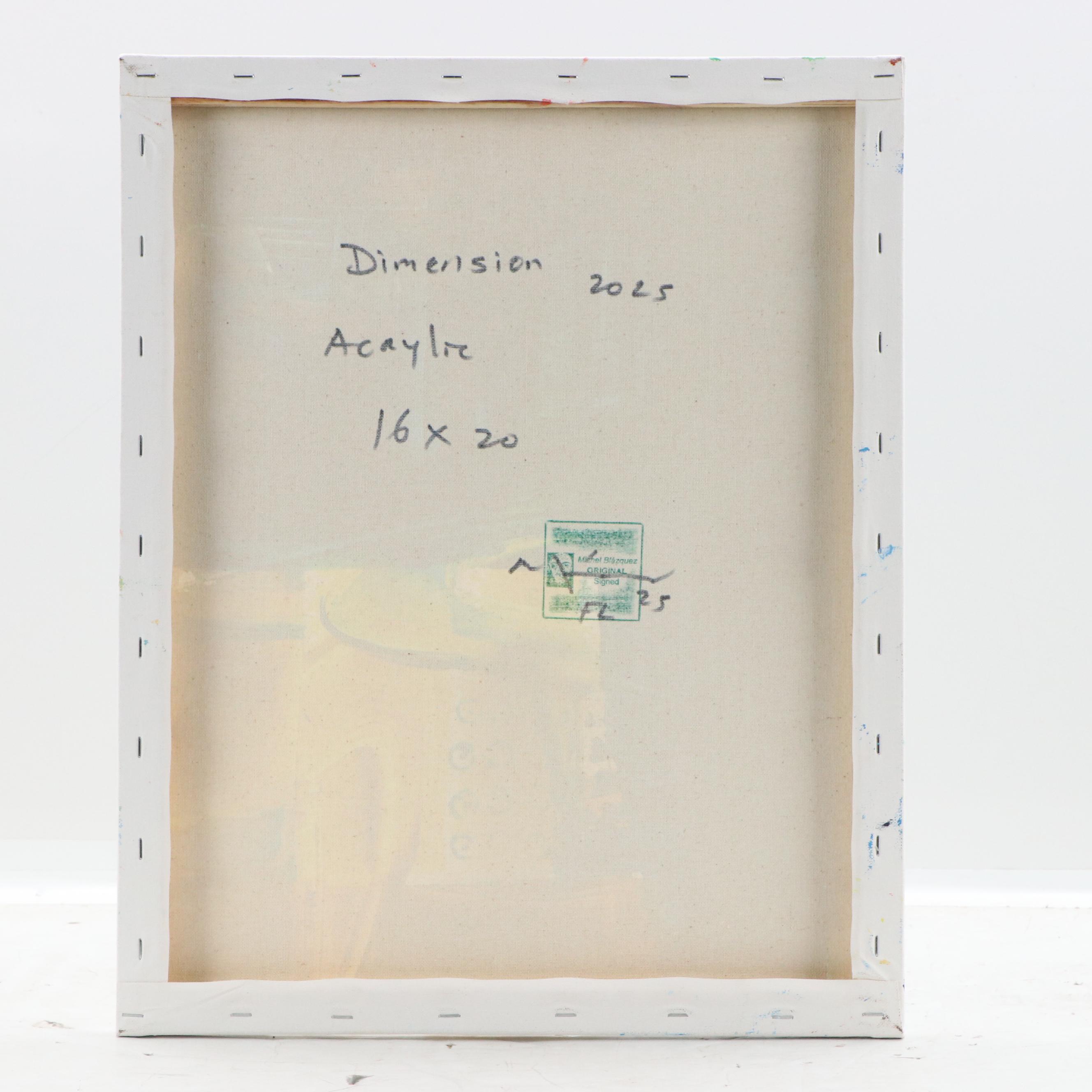 Michel Blázquez Abstract Mixed Media Painting "Dimension," 2025