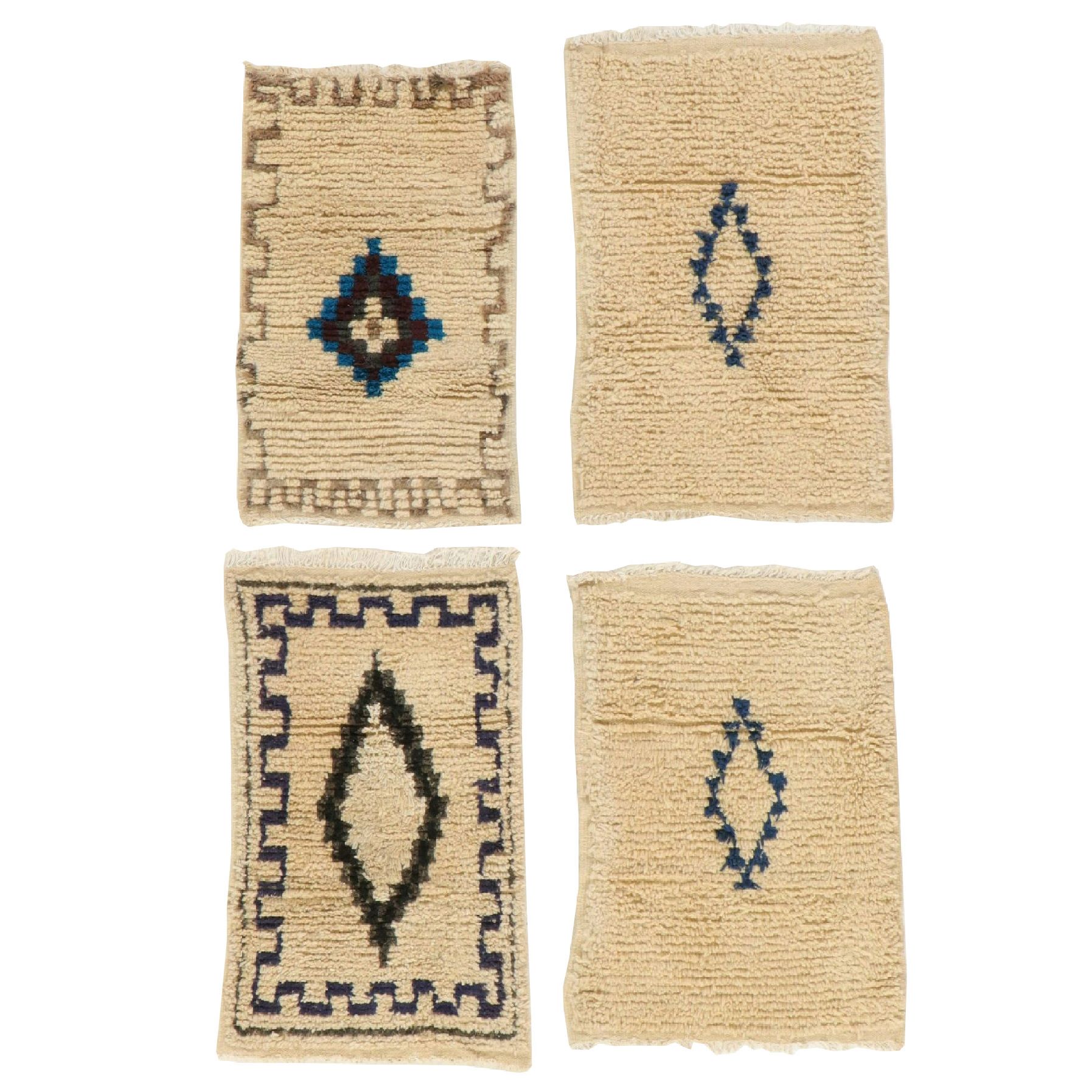 Four Hand-Knotted Moroccan Berber Accent Rugs