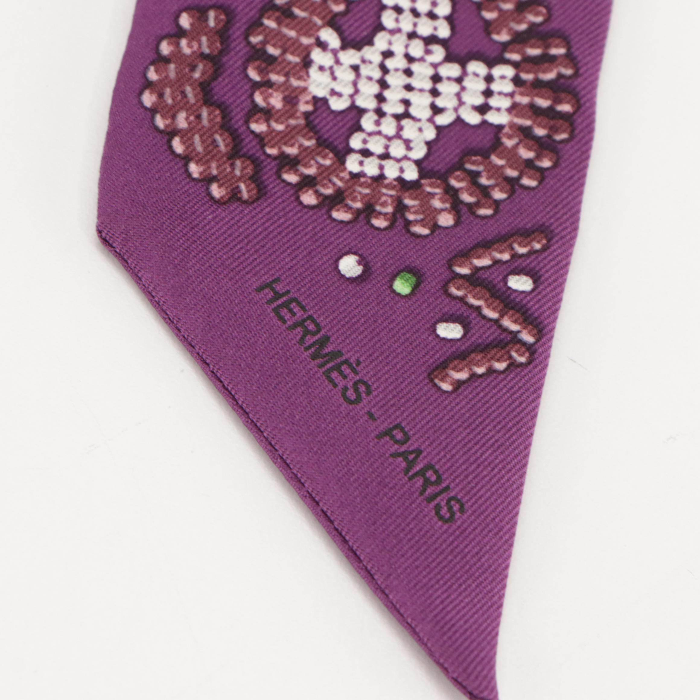 Hermès Silk Kelly En Perles Silk Twill Scarf with Box