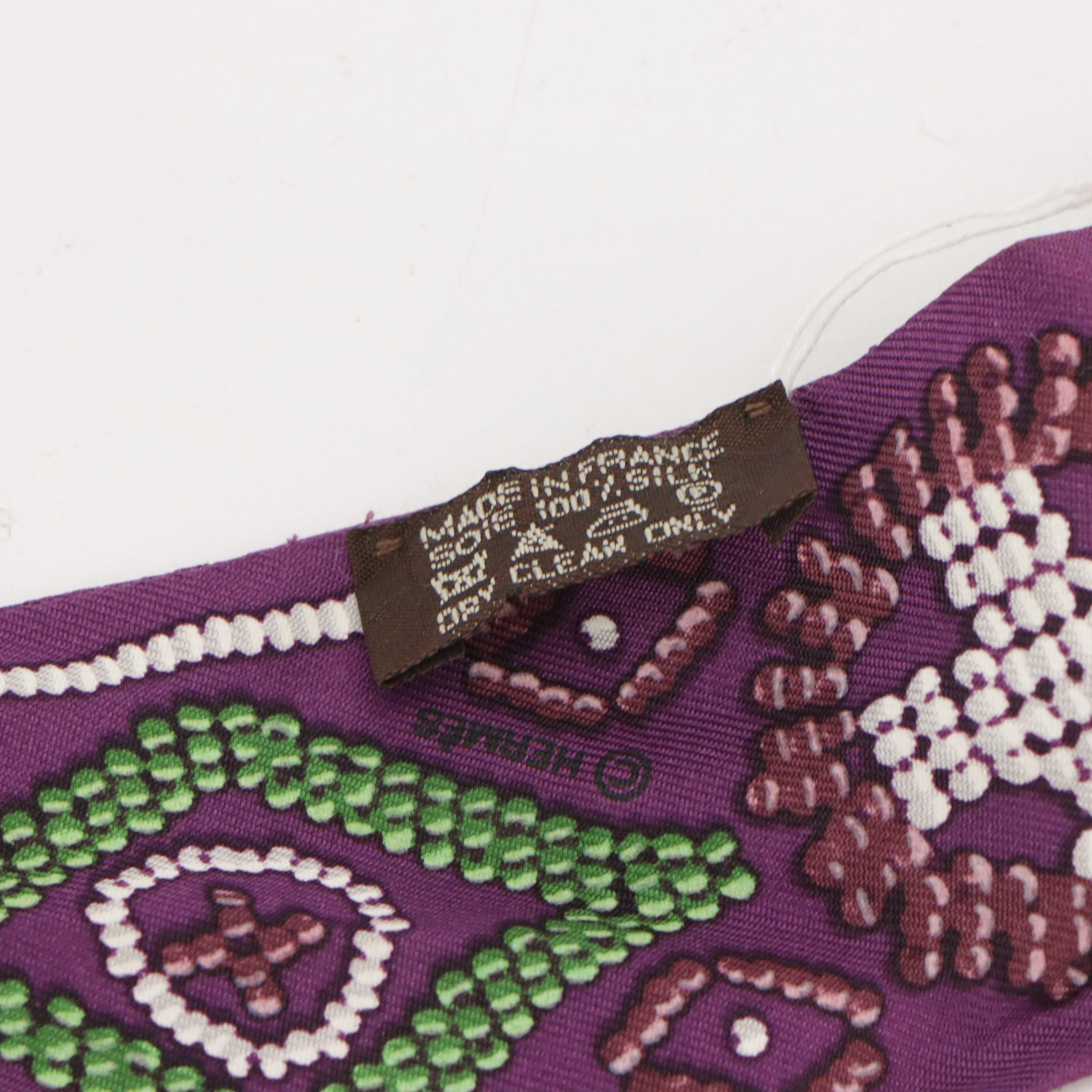 Hermès Silk Kelly En Perles Silk Twill Scarf with Box