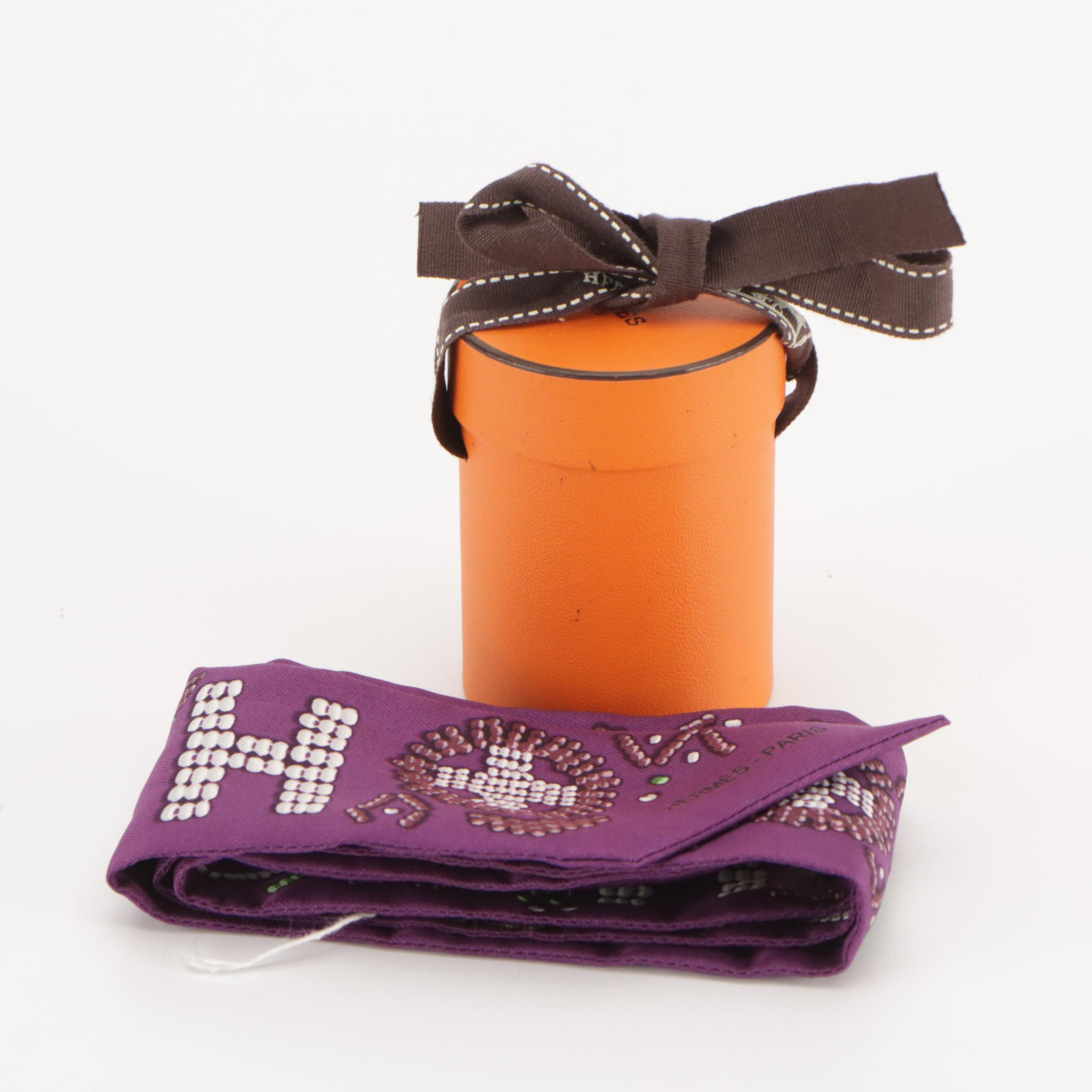 Hermès Silk Kelly En Perles Silk Twill Scarf with Box