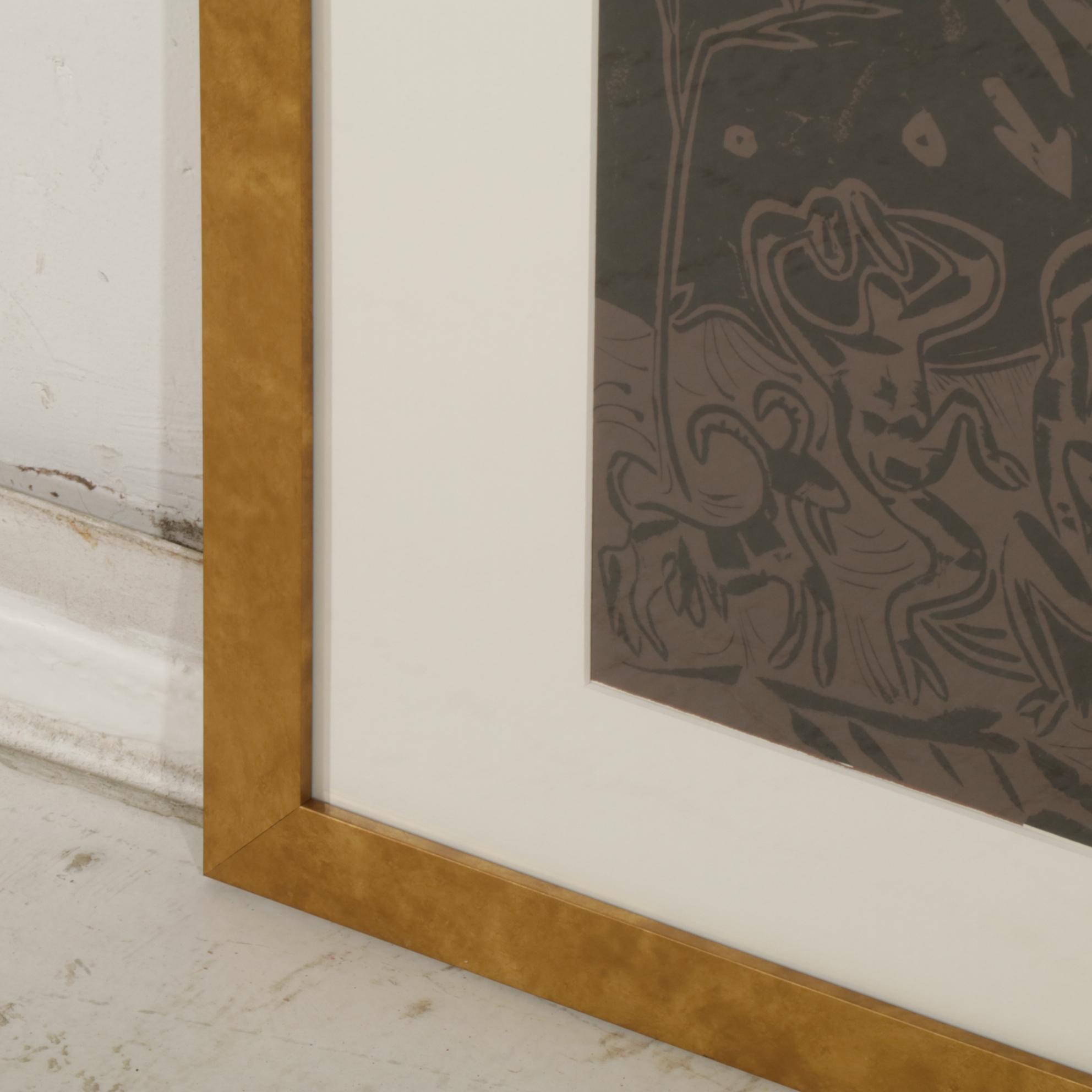 Pablo Picasso Linoleum Cut "Bacchanal with Goat and Owl," 1962