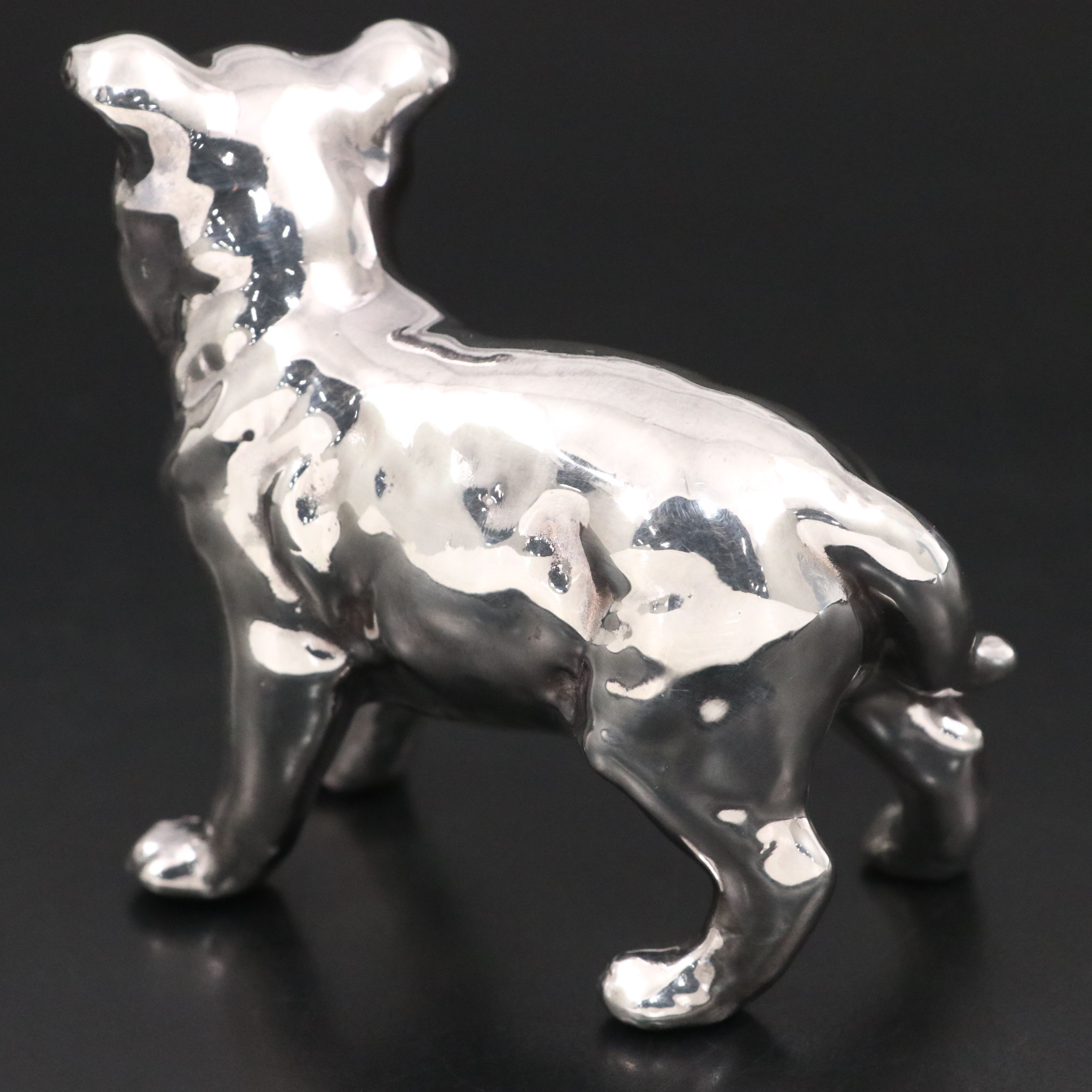 Sterling Silver Over Resin Collie Dog Figurine