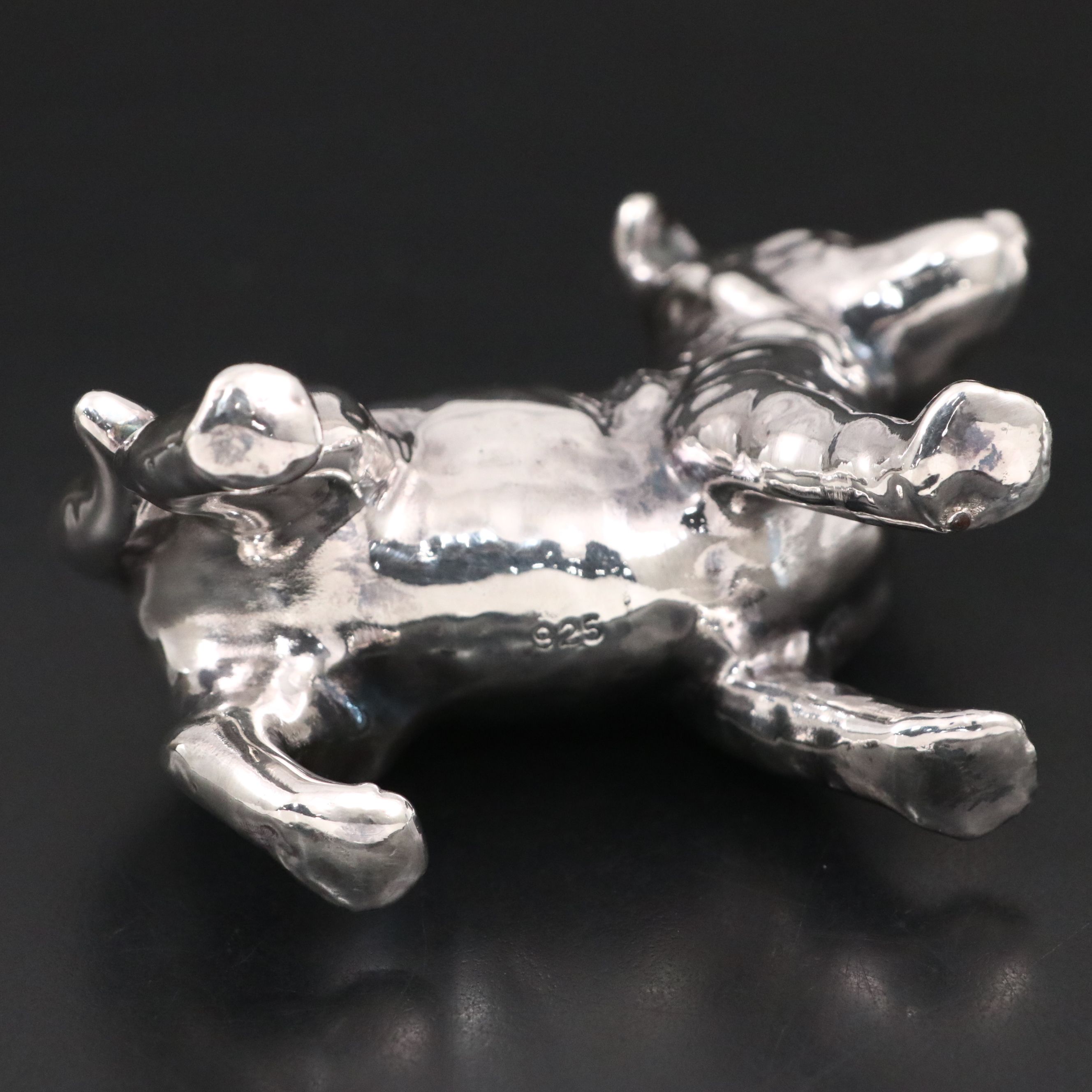 Sterling Silver Over Resin Collie Dog Figurine