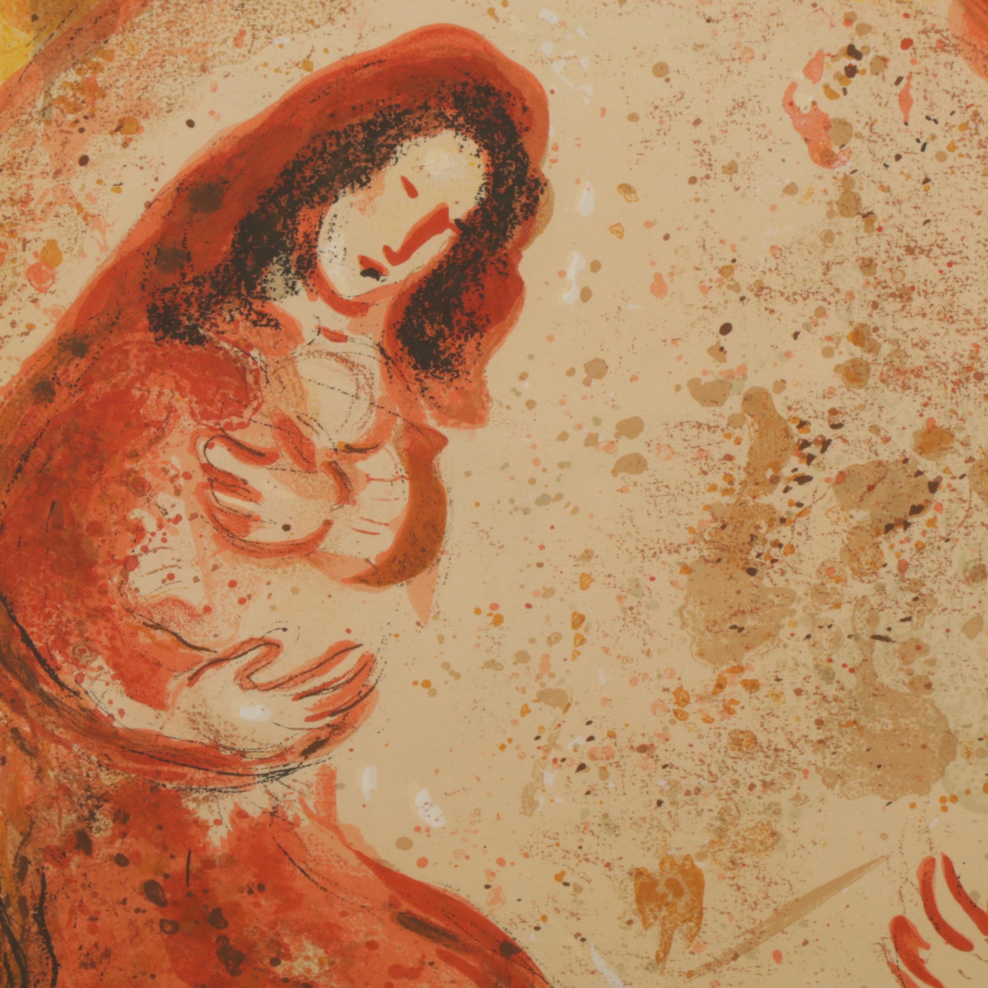 Marc Chagall Color Lithograph "Rachel Dérobe les Idoles de Son Père," 1960