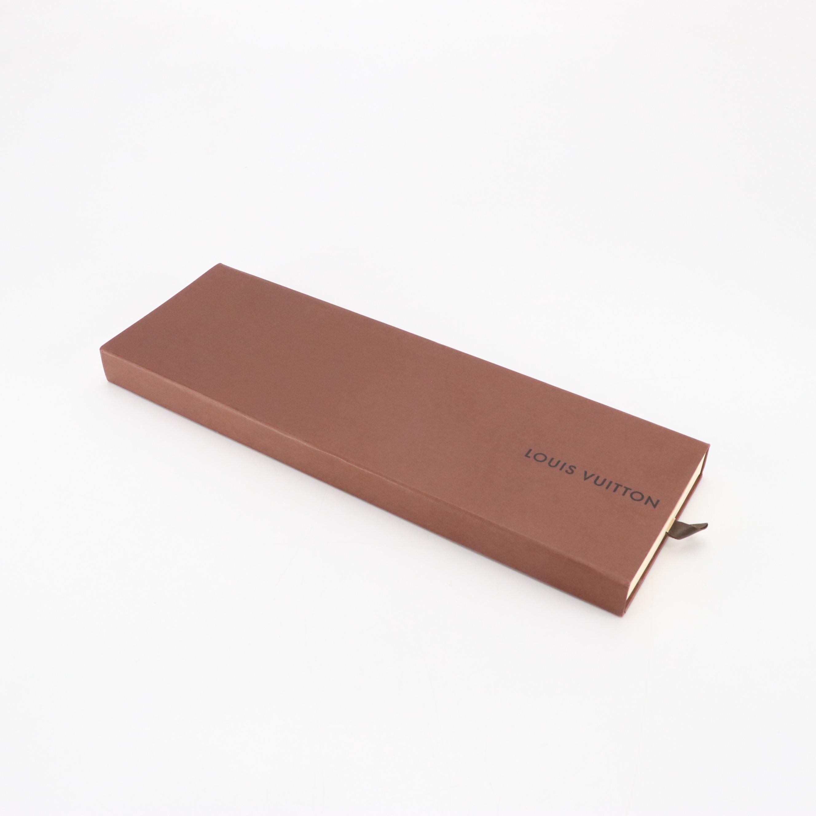 Louis Vuitton Damier Classique Necktie in Charcoal Silk Jacquard with Box