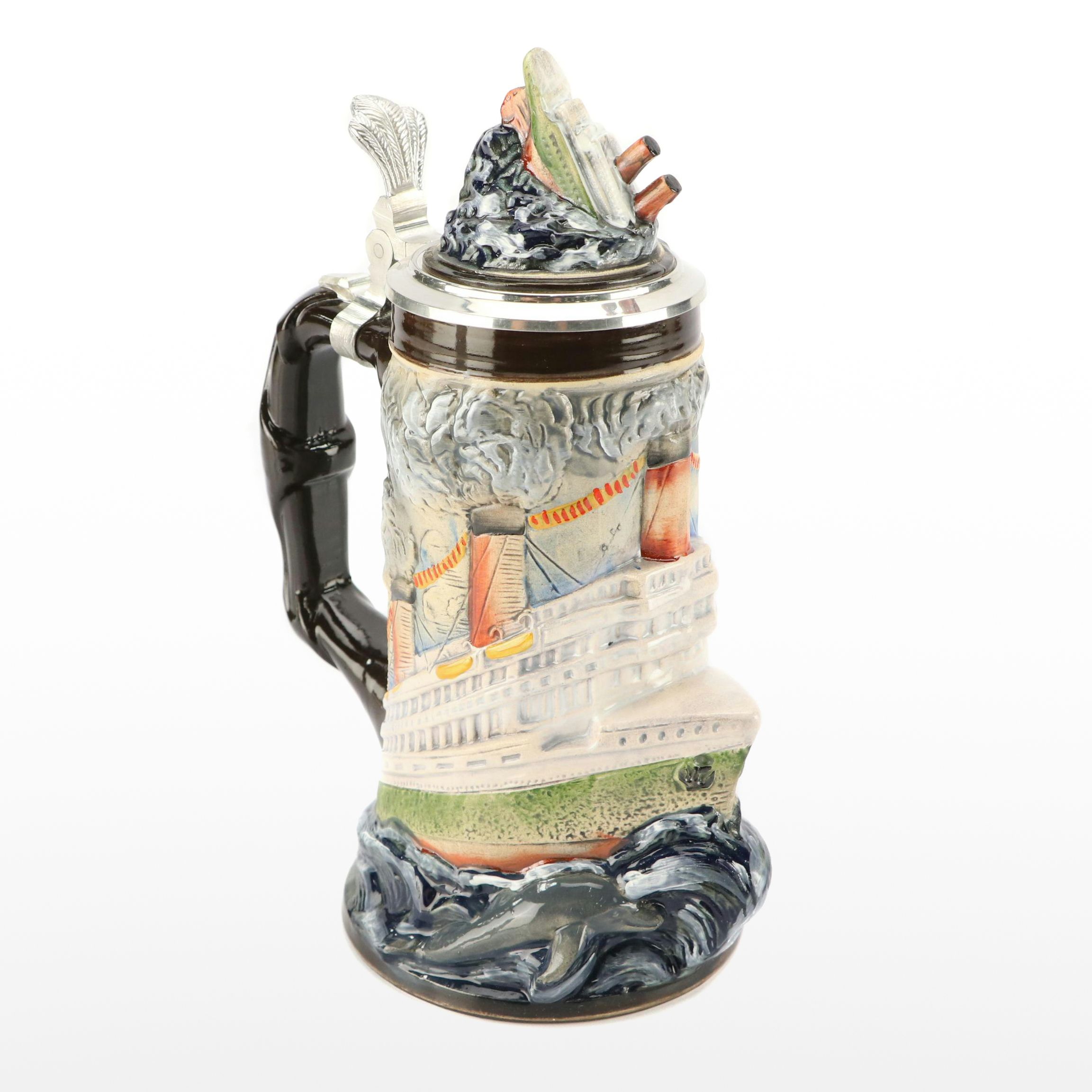 Ransbach-Baumbach German Beer Stein With Pewter Lid