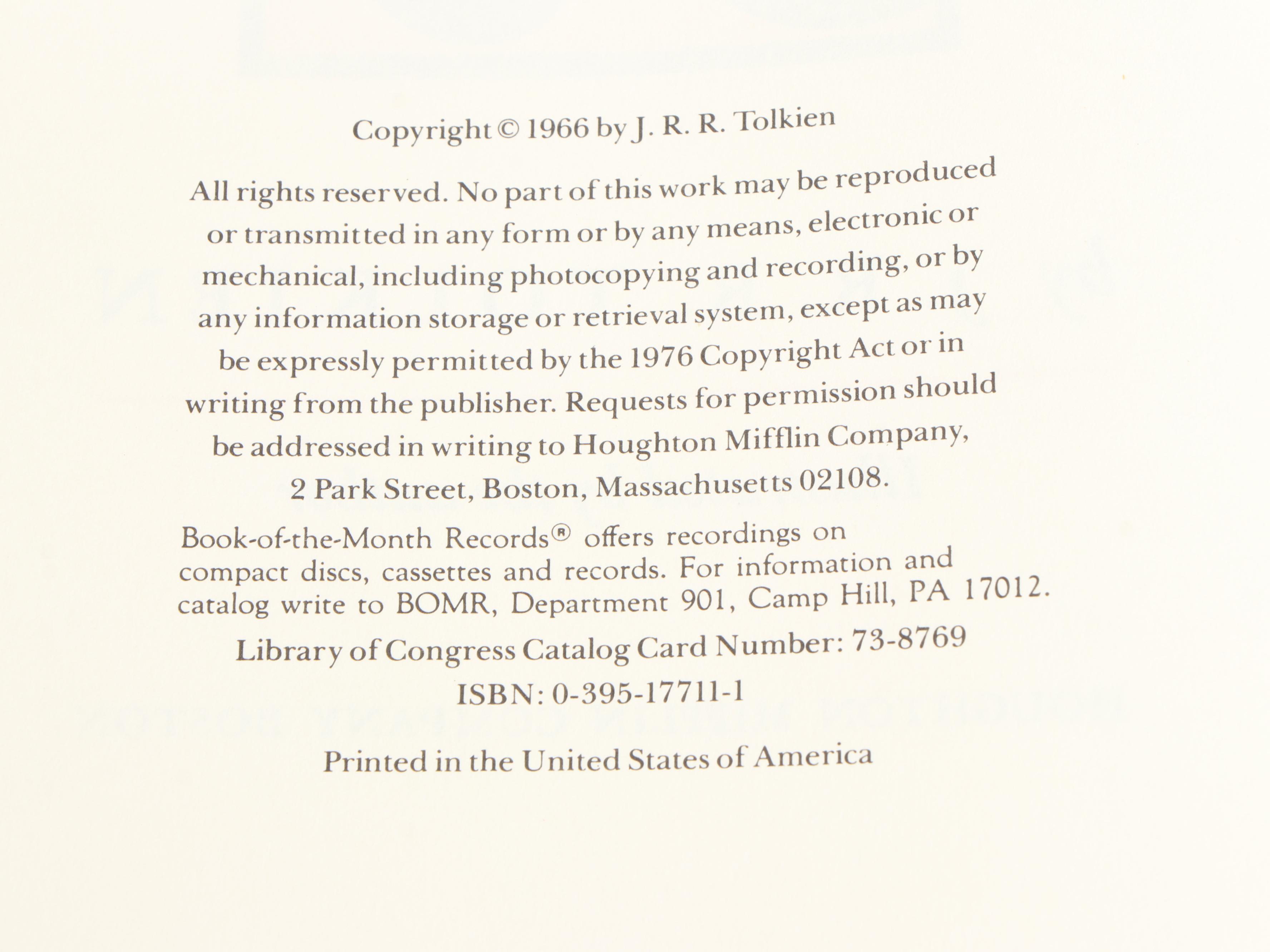 50th Anniversary Edition "The Hobbit" by J. R. R. Tolkien, 1987