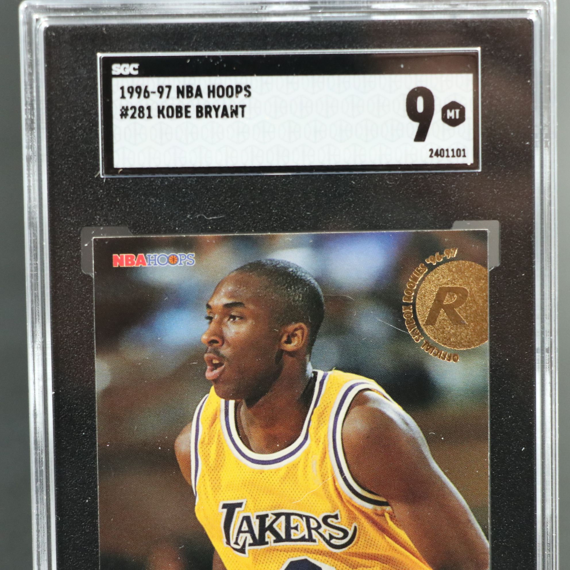 1996-97 NBA Hoops Kobe Bryant Los Angeles Lakers Rookie Card Graded SGC 9