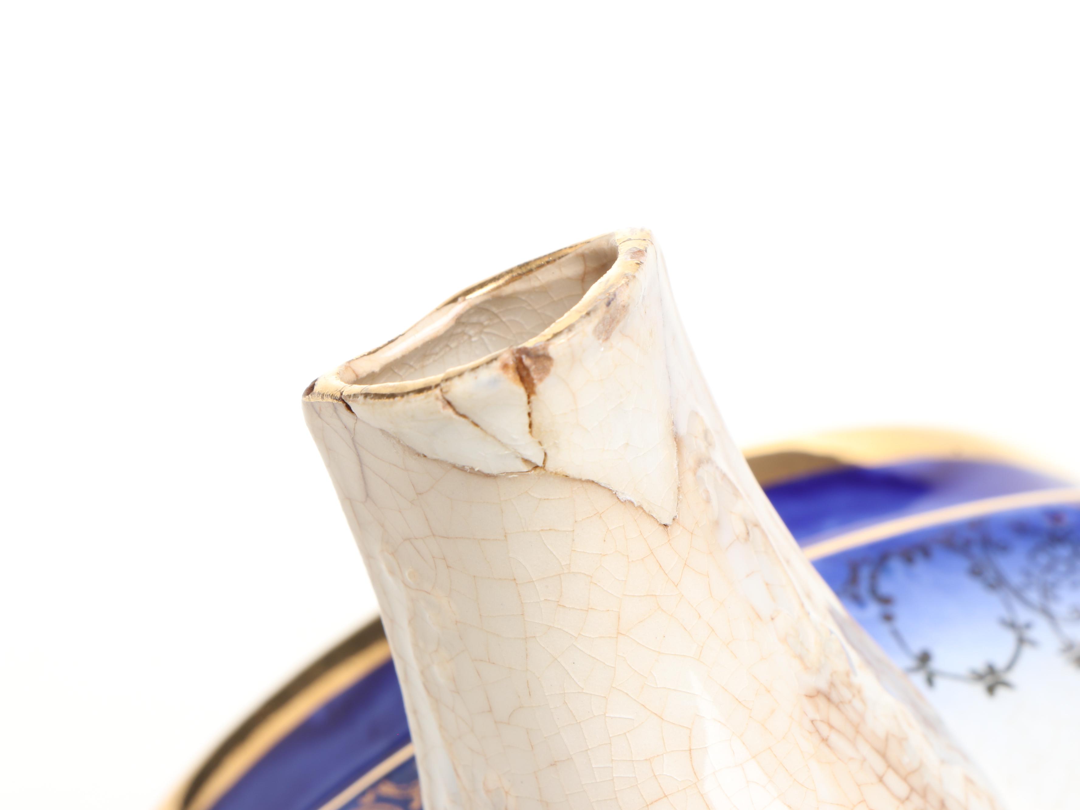 Sterling China Flow Blue Border Ceramic Dutch Family Coffee Set