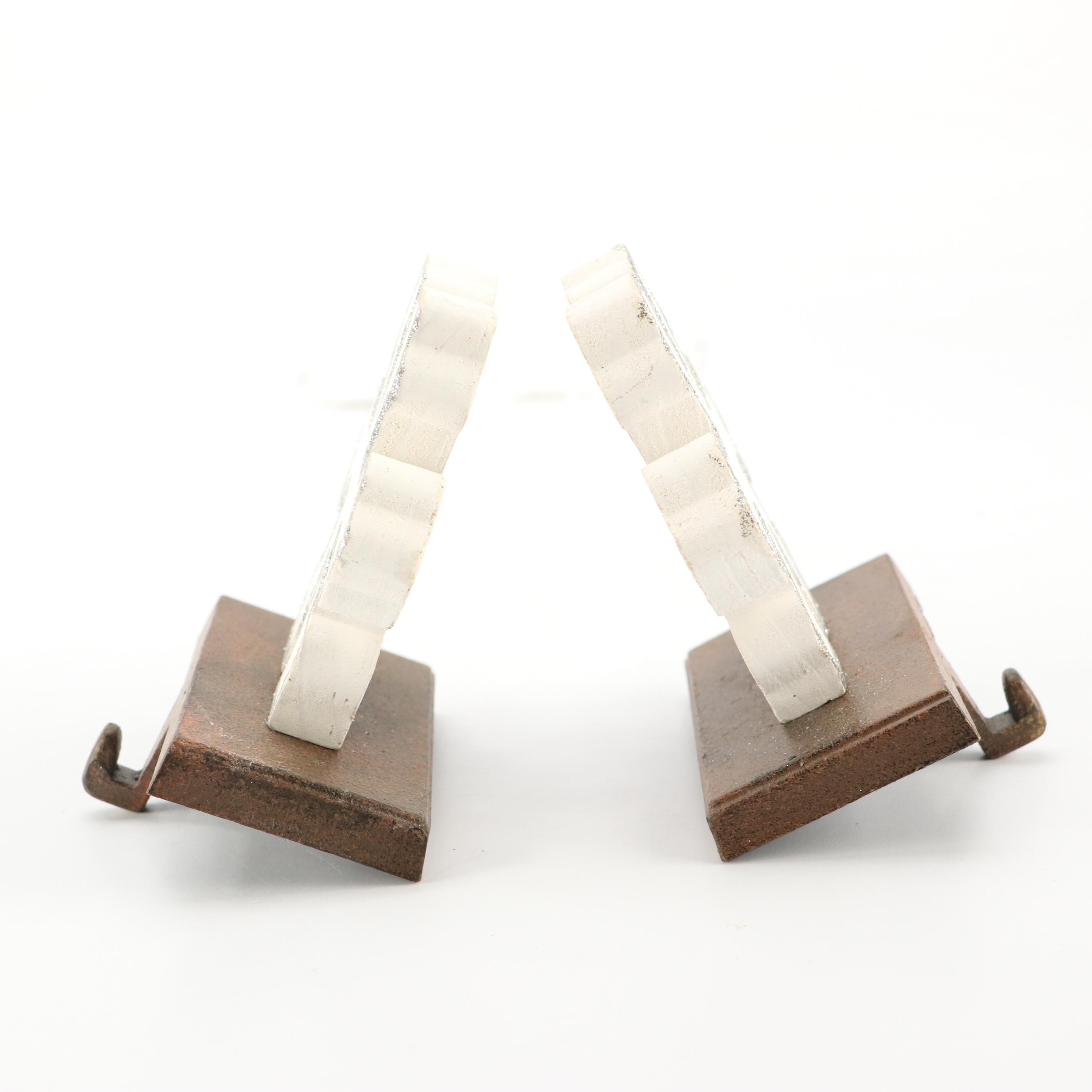 Snowflake Stocking Holders with Contemporary Porcelain Deer Head