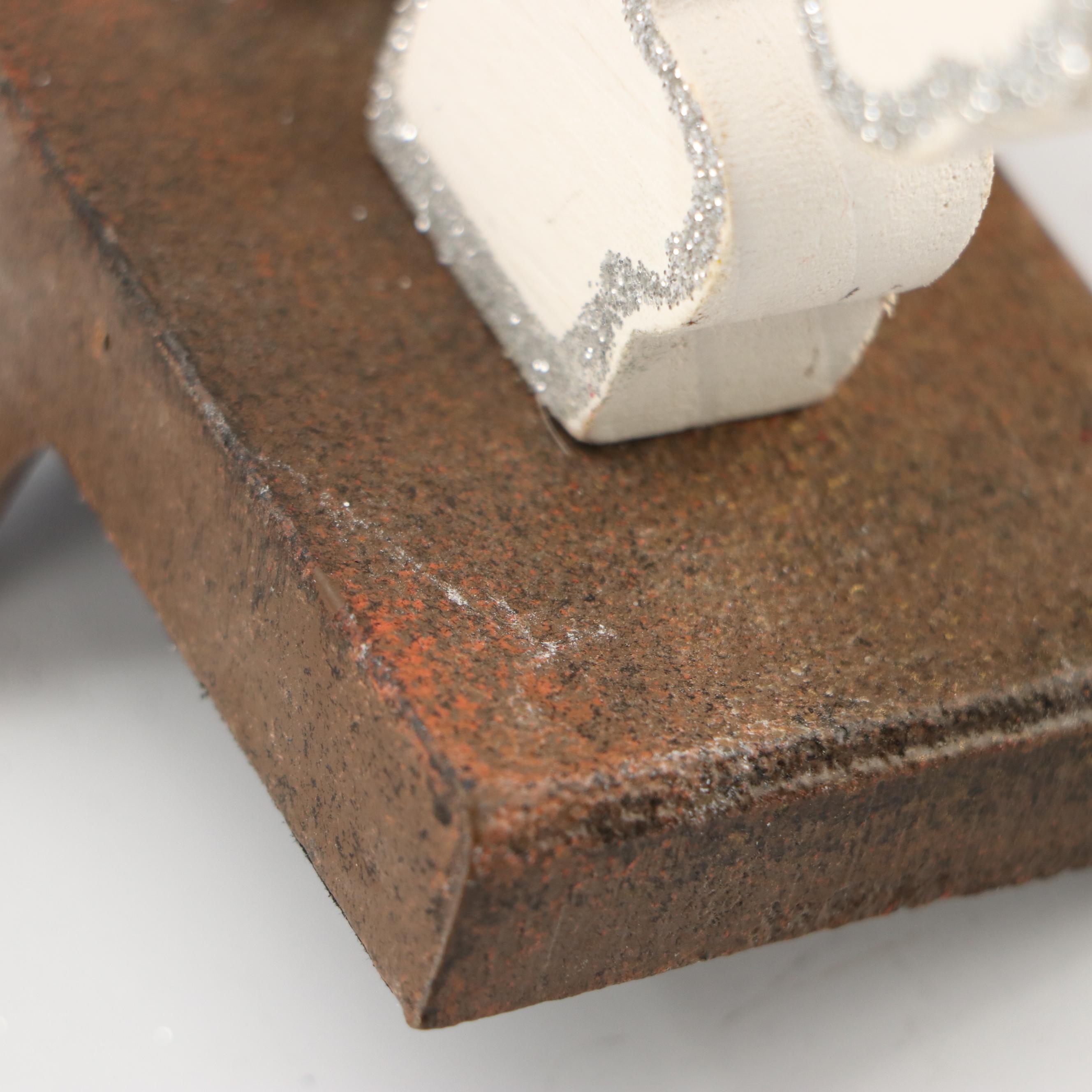 Snowflake Stocking Holders with Contemporary Porcelain Deer Head